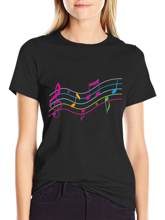 Musical Note Graphic T-Shirt - Black