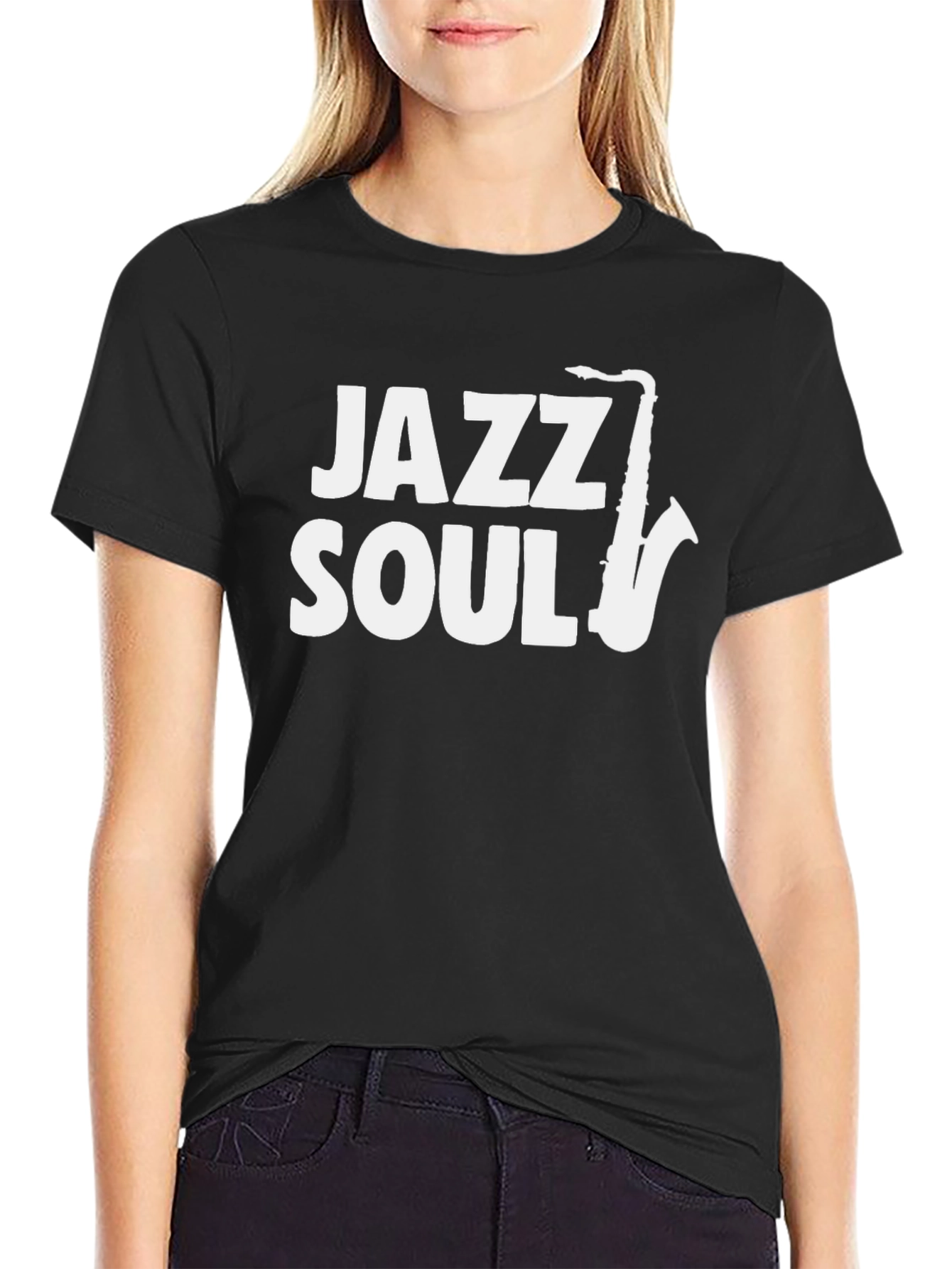 Jazz Soul Saxophone Graphic T-Shirt - Black