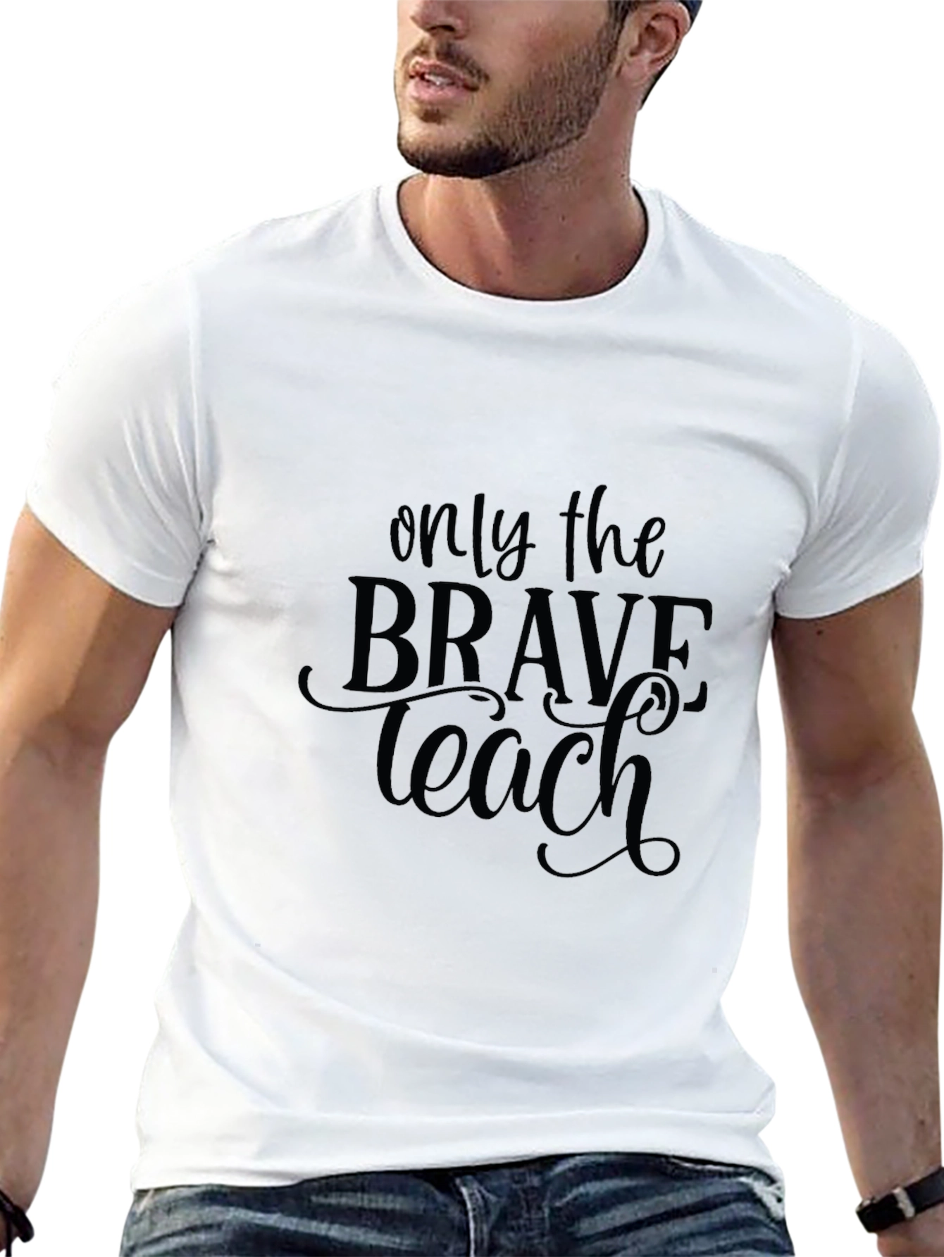 Brave Teacher Black T-Shirt - Inspirational Design