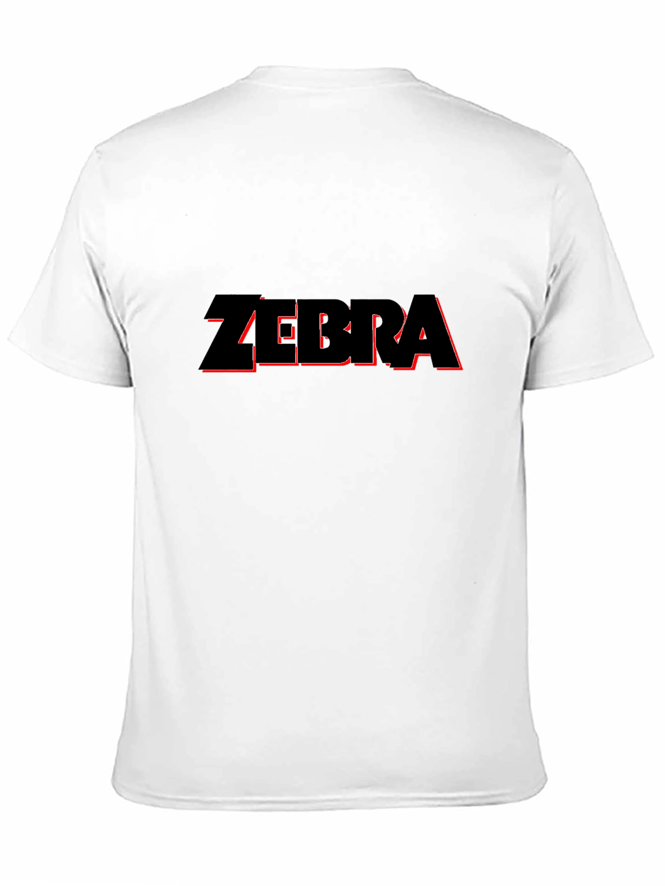 Zebra T-Shirt - Black with Red Outline Design