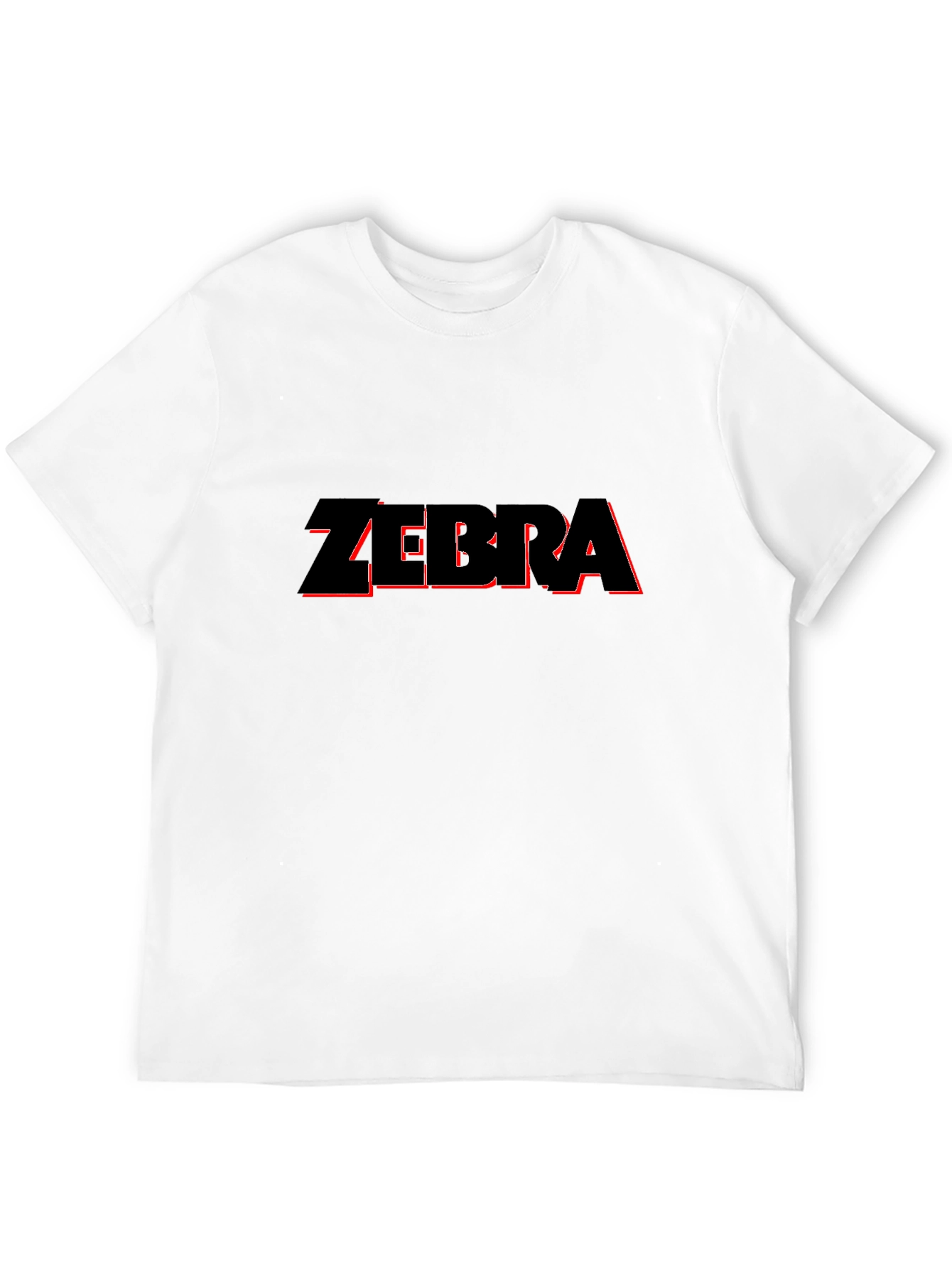 Zebra T-Shirt - Black with Red Outline Design