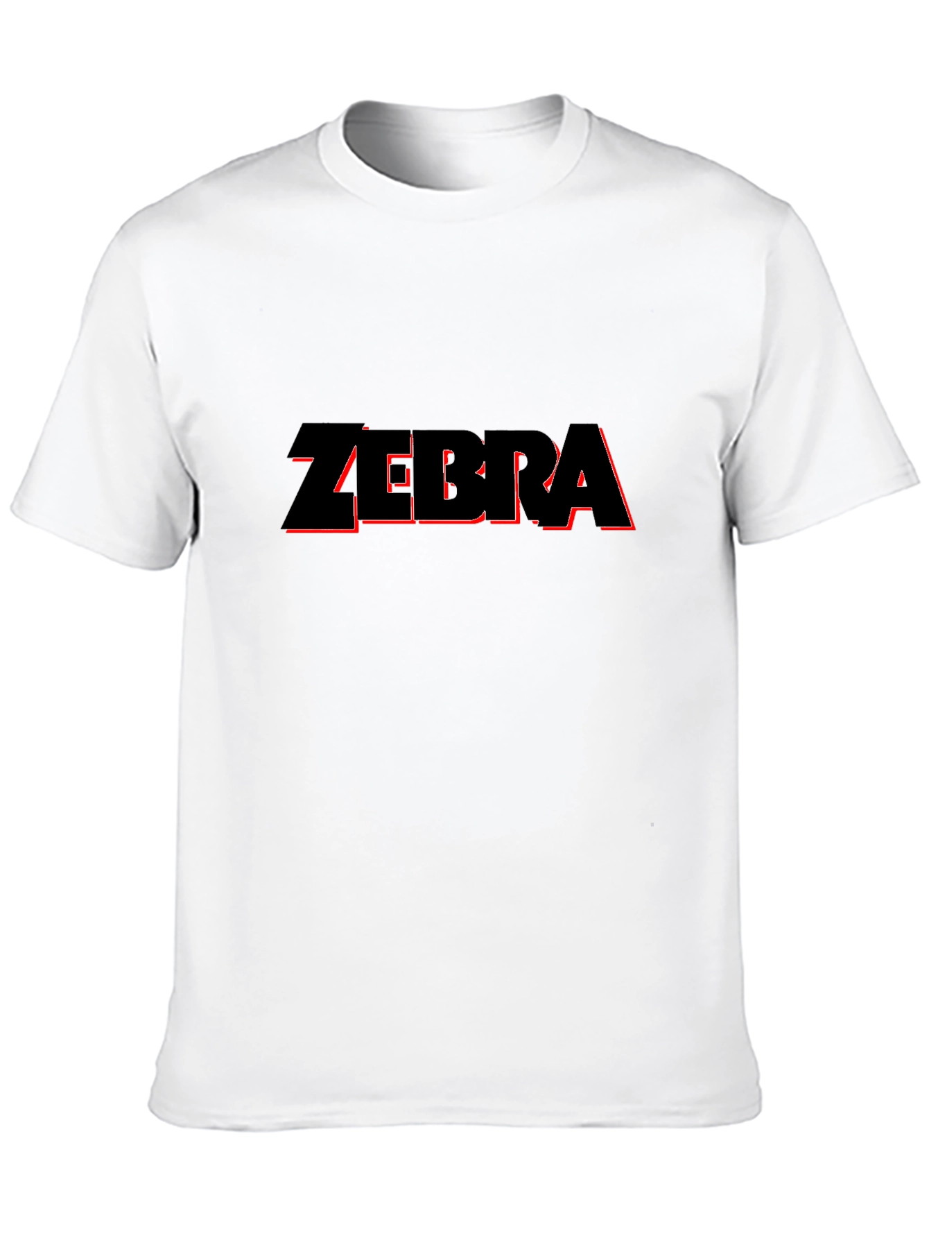 Zebra T-Shirt - Black with Red Outline Design