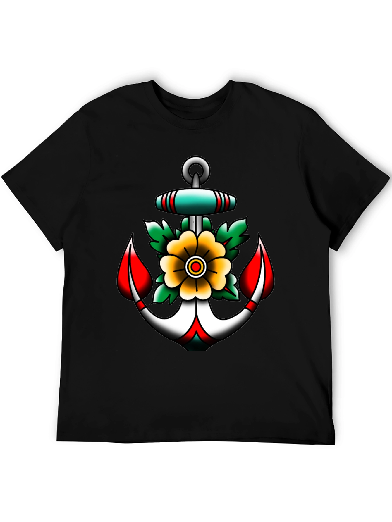 Anchor and Flower Graphic Tee