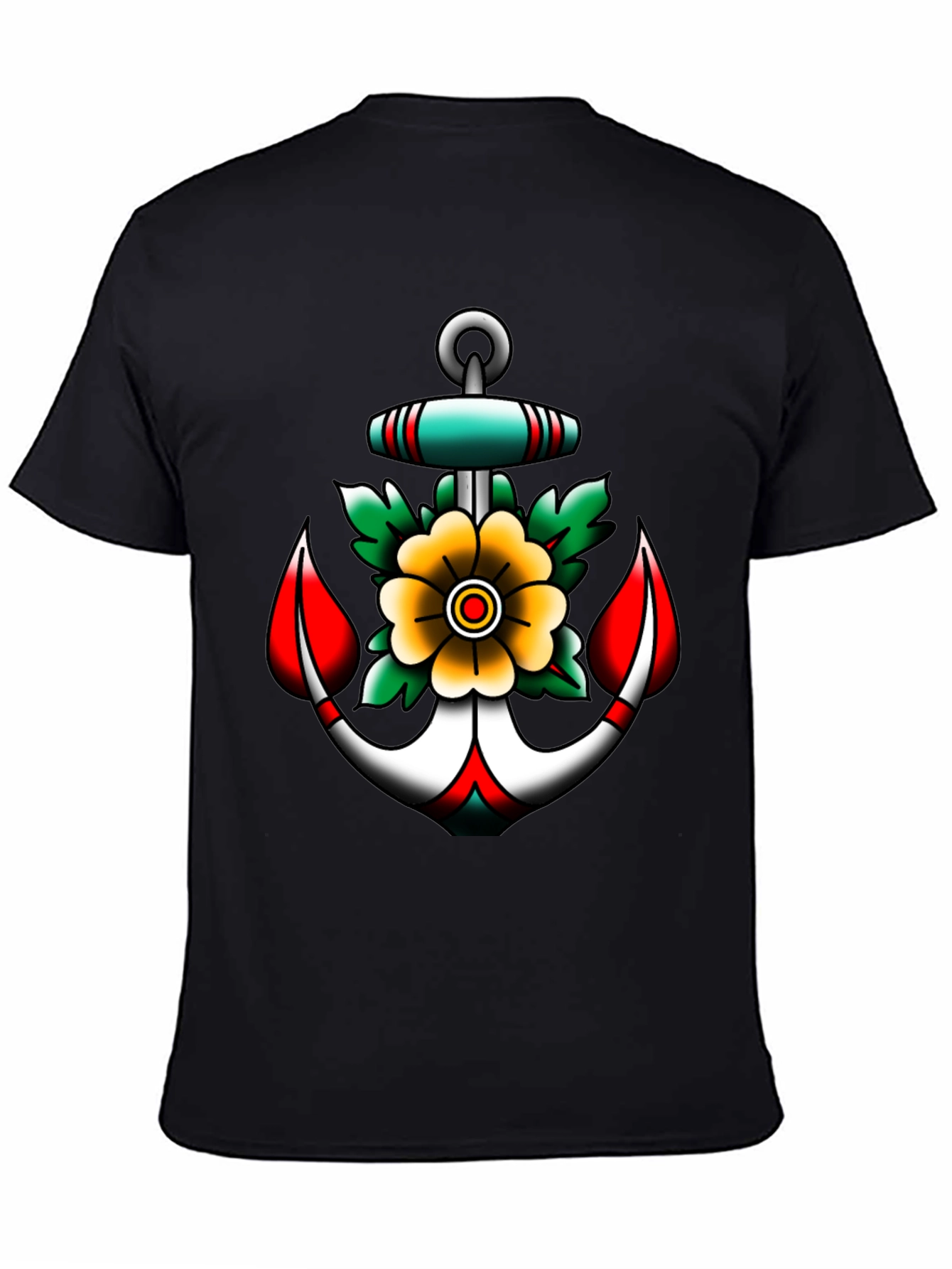 Anchor and Flower Graphic Tee