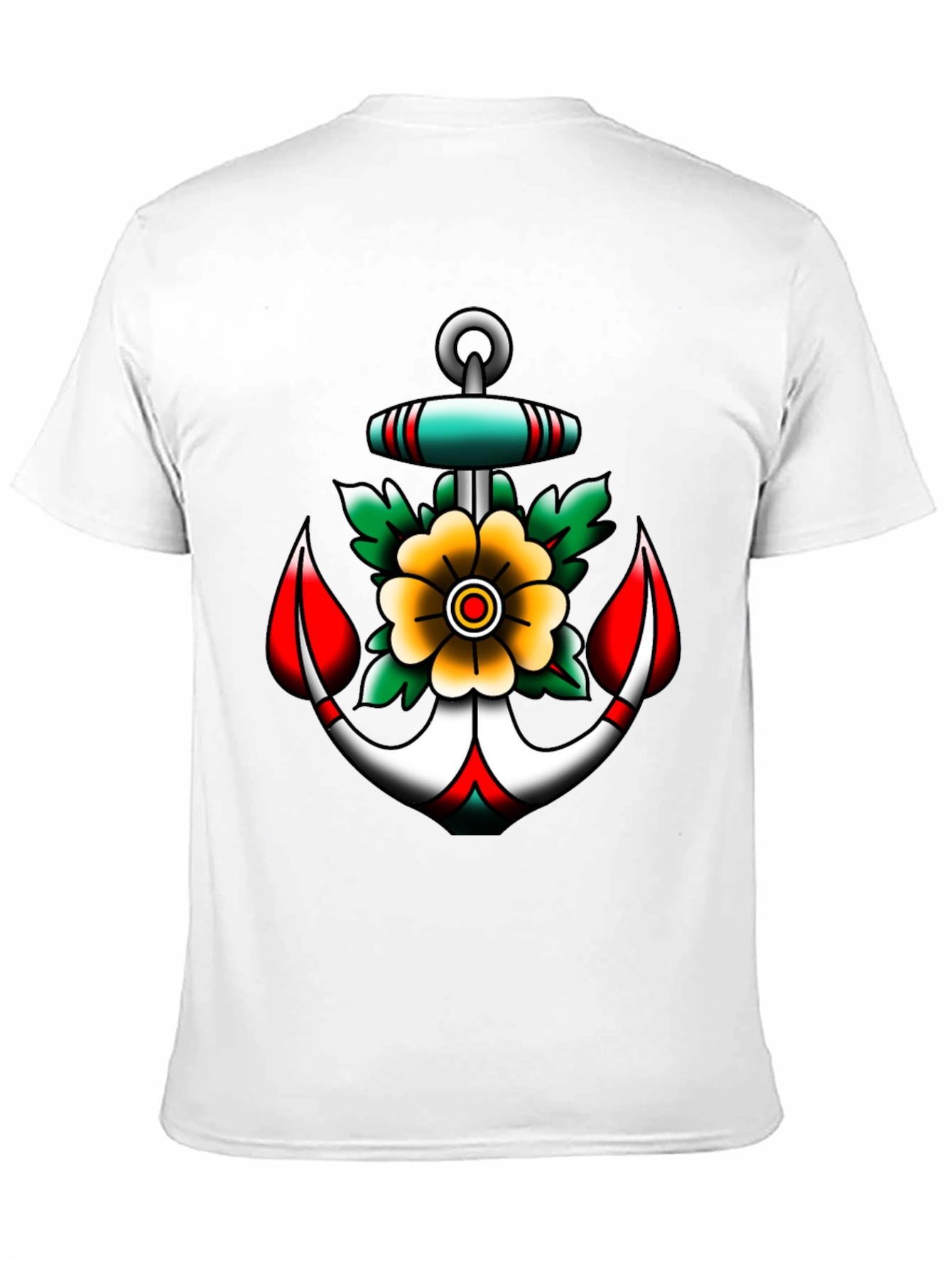 Anchor and Flower Graphic Tee