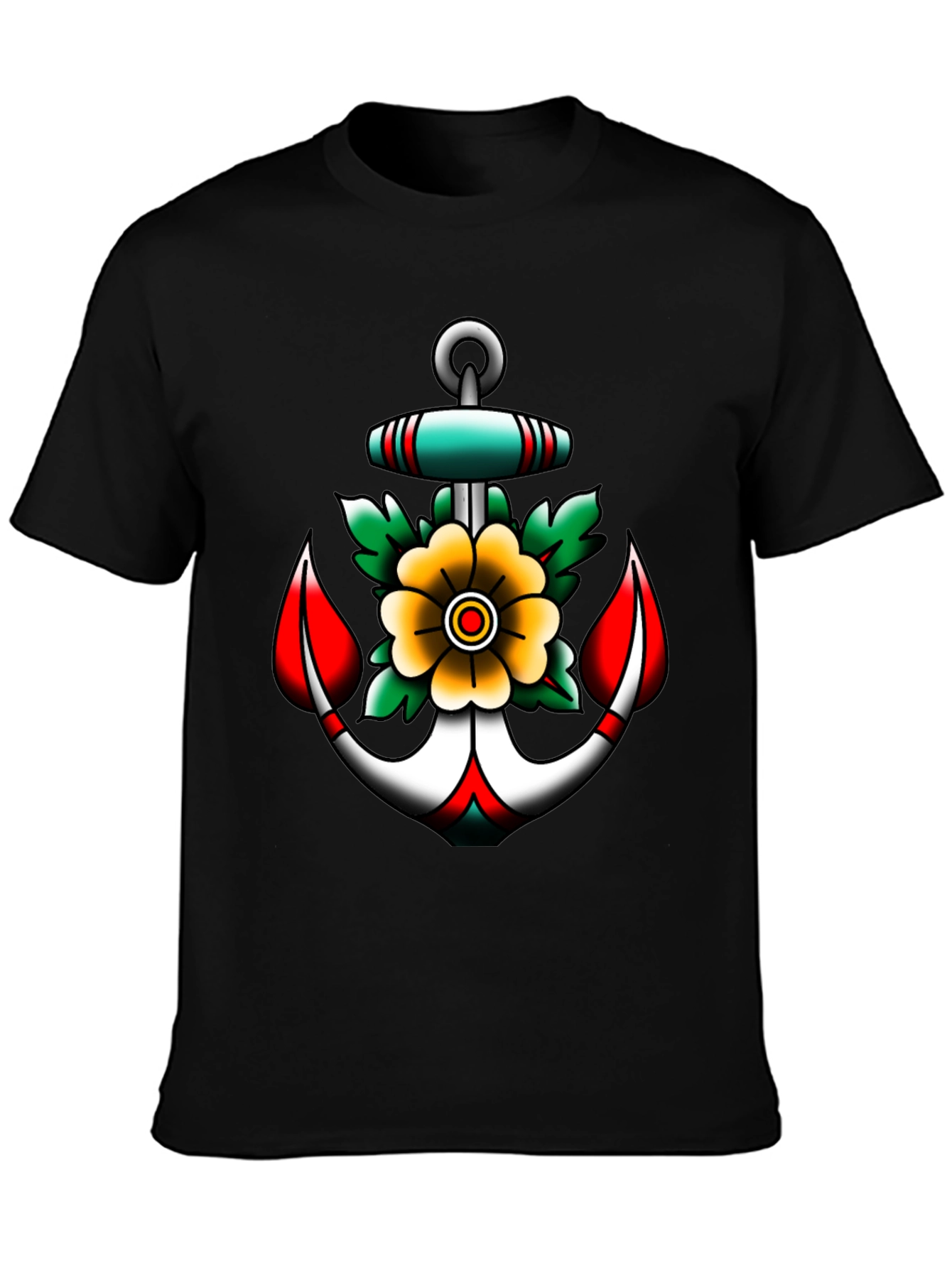 Anchor and Flower Graphic Tee