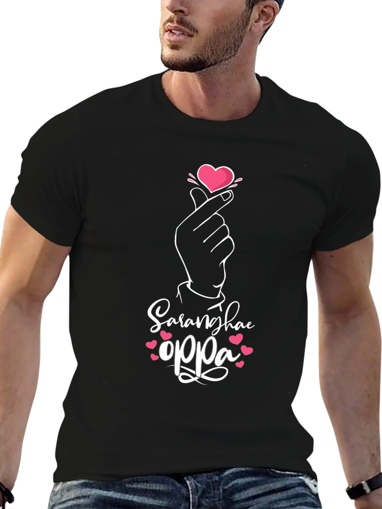 Saranghae Oppa T-Shirt - Korean Love Gesture