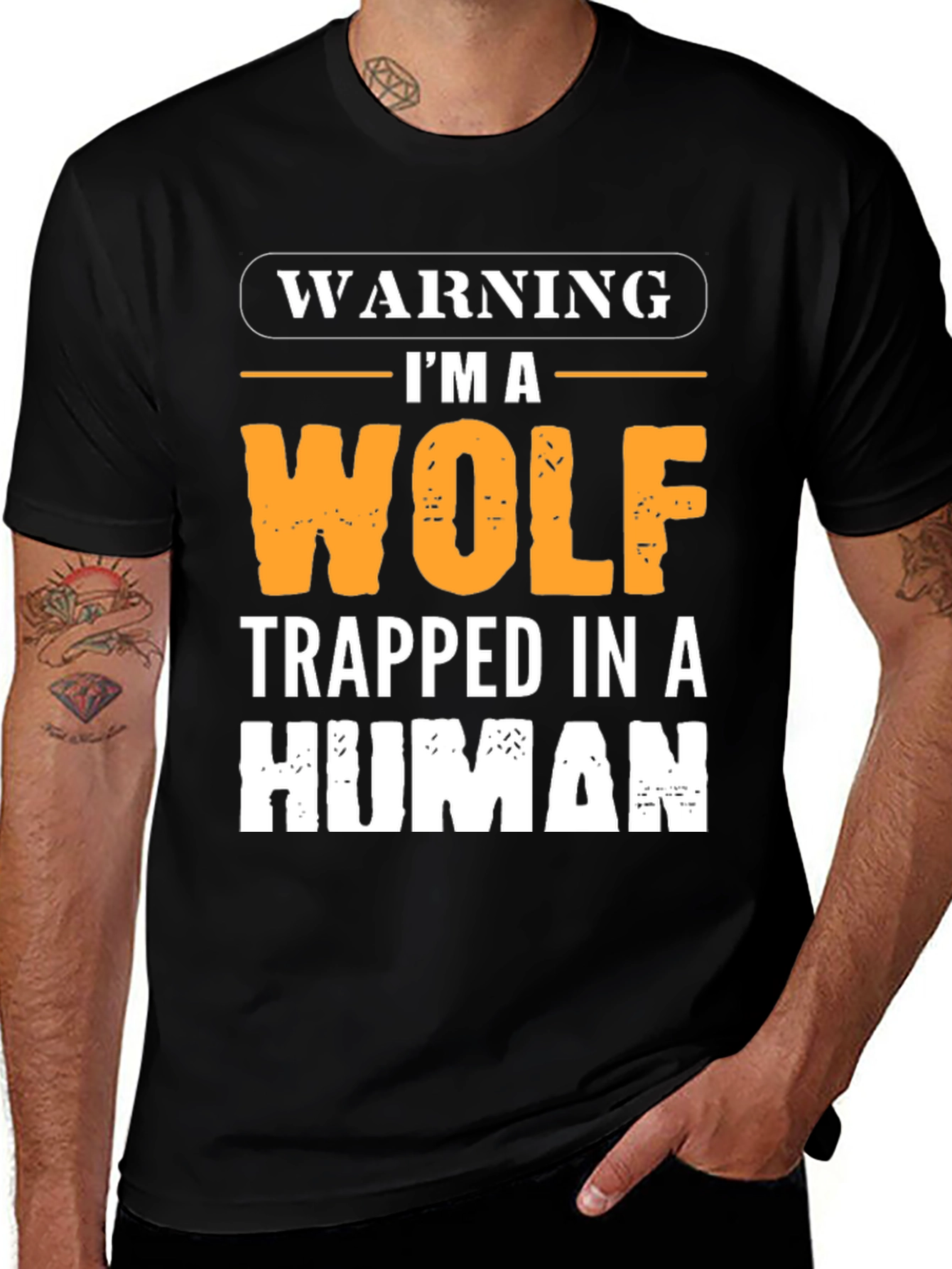Warning Im a Wolf Trapped in a Human T-Shirt