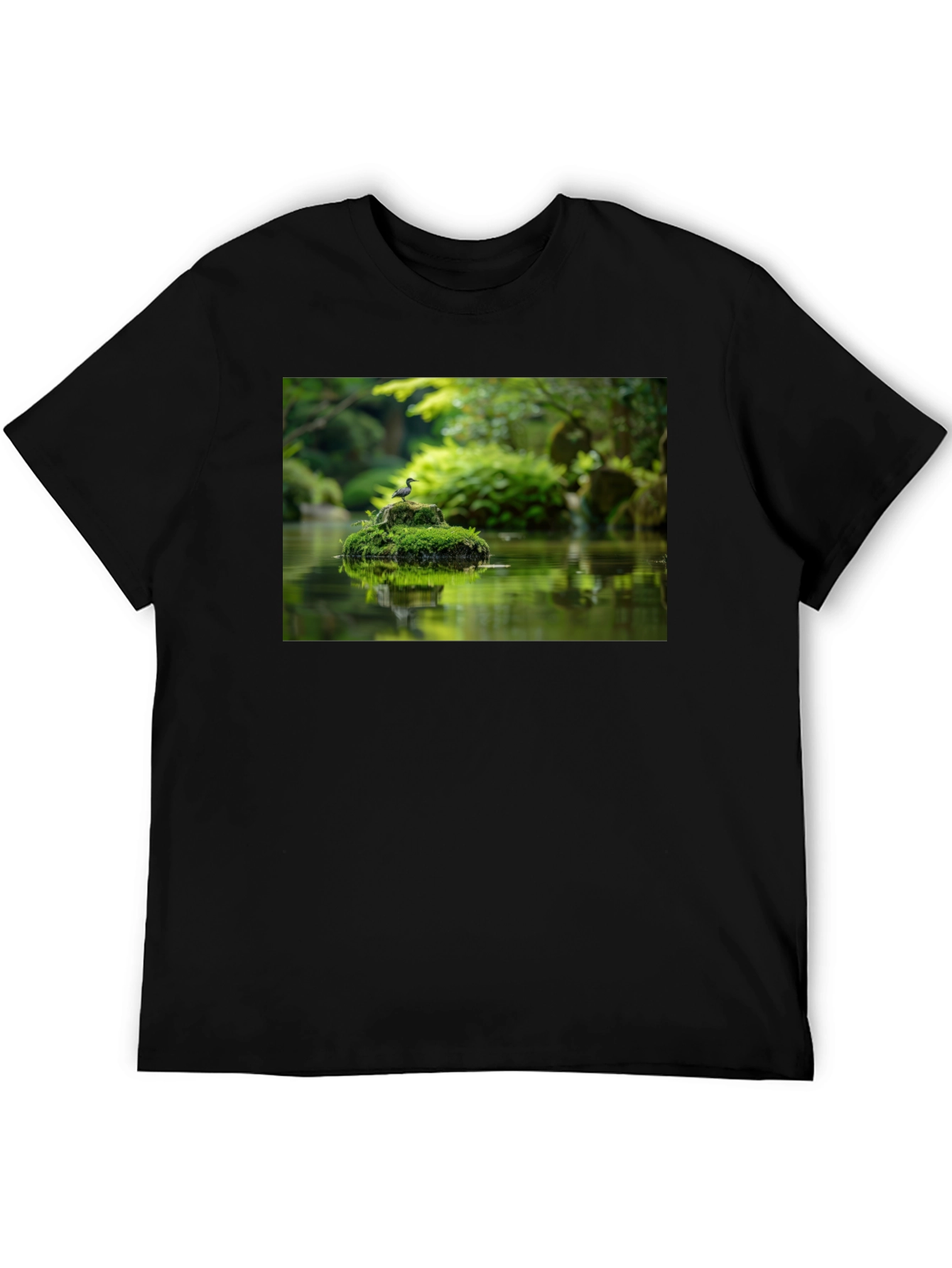 Nature Pond Graphic Black Tee