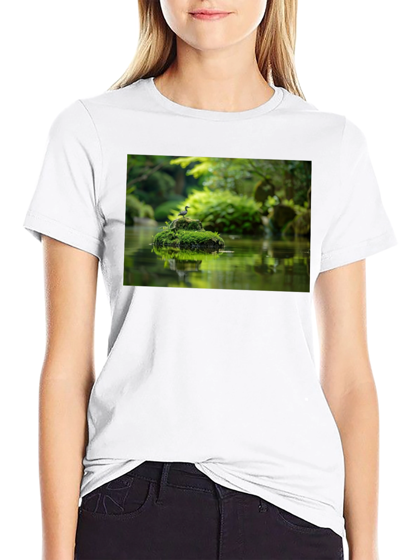 Nature Pond Graphic Black Tee