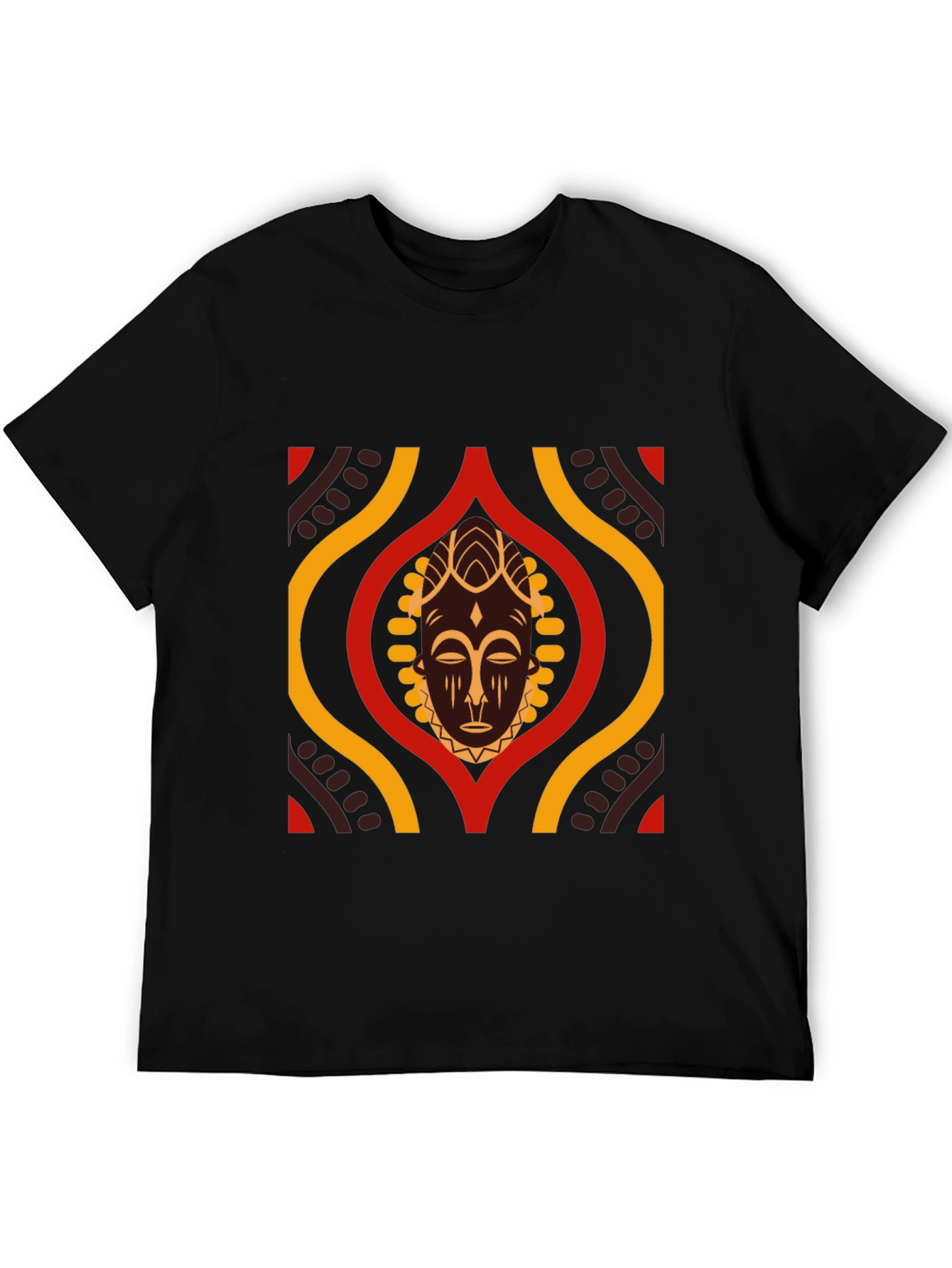 African Mask Graphic Black T-Shirt