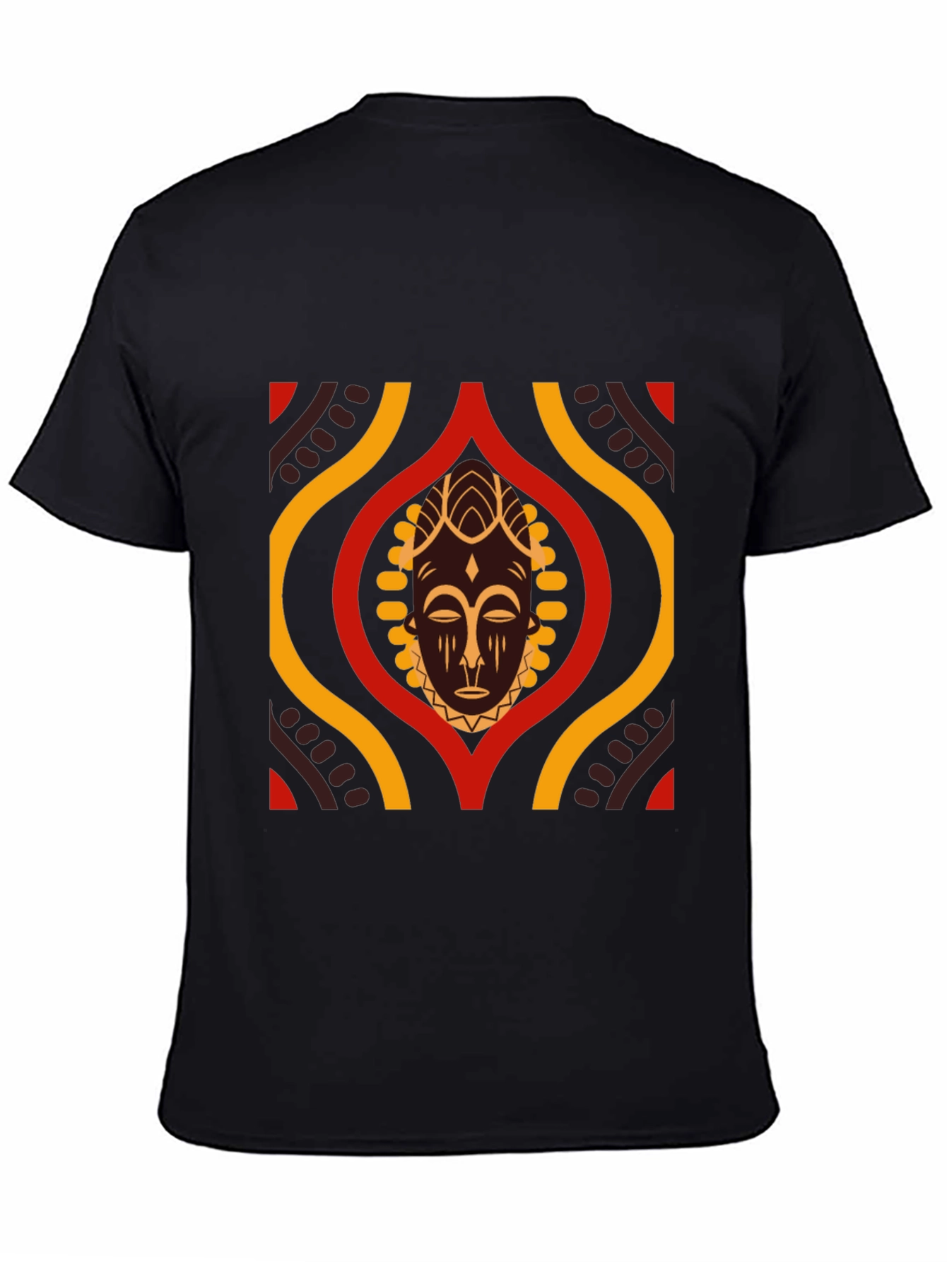 African Mask Graphic Black T-Shirt