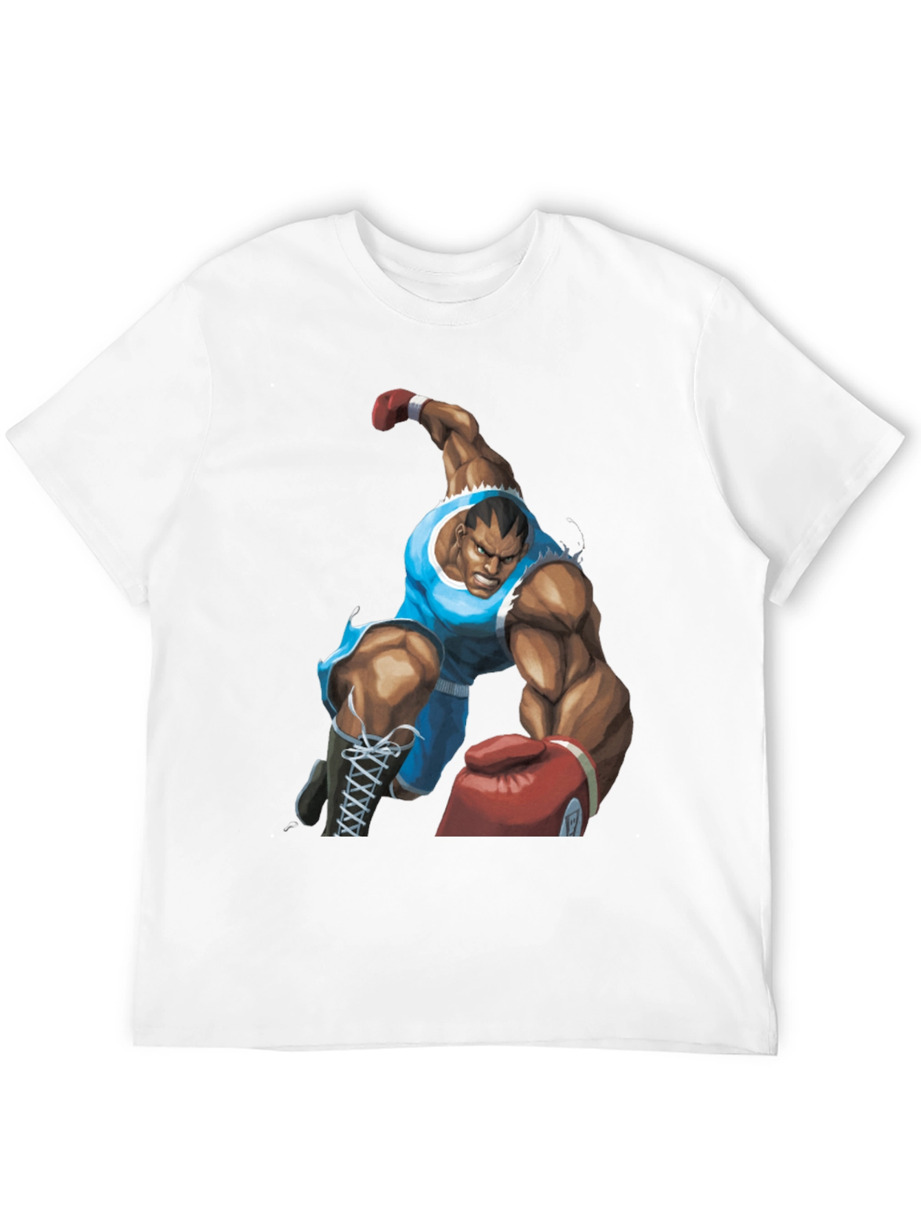 Bald Boxer Punch Out Style Black T-Shirt