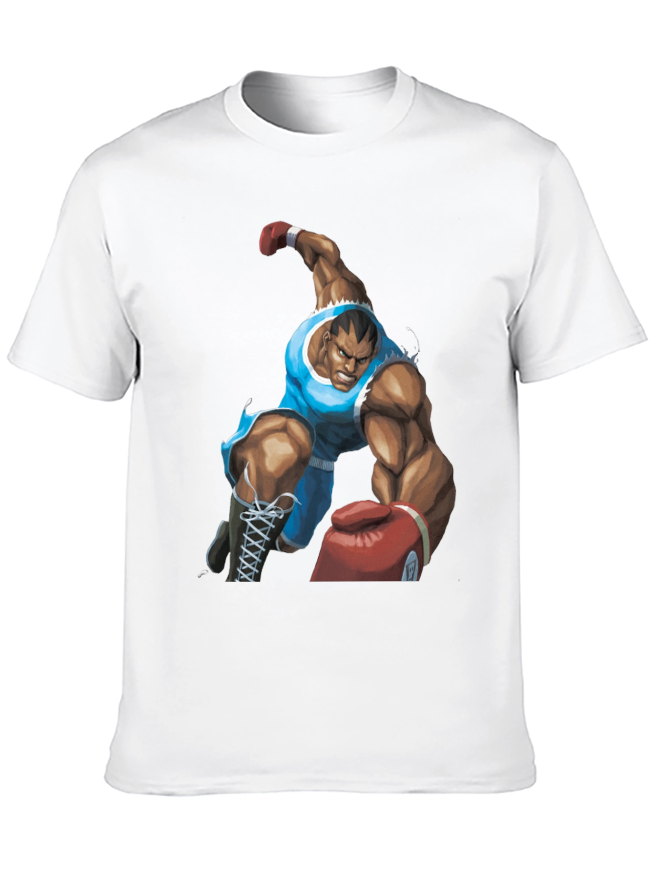 Bald Boxer Punch Out Style Black T-Shirt