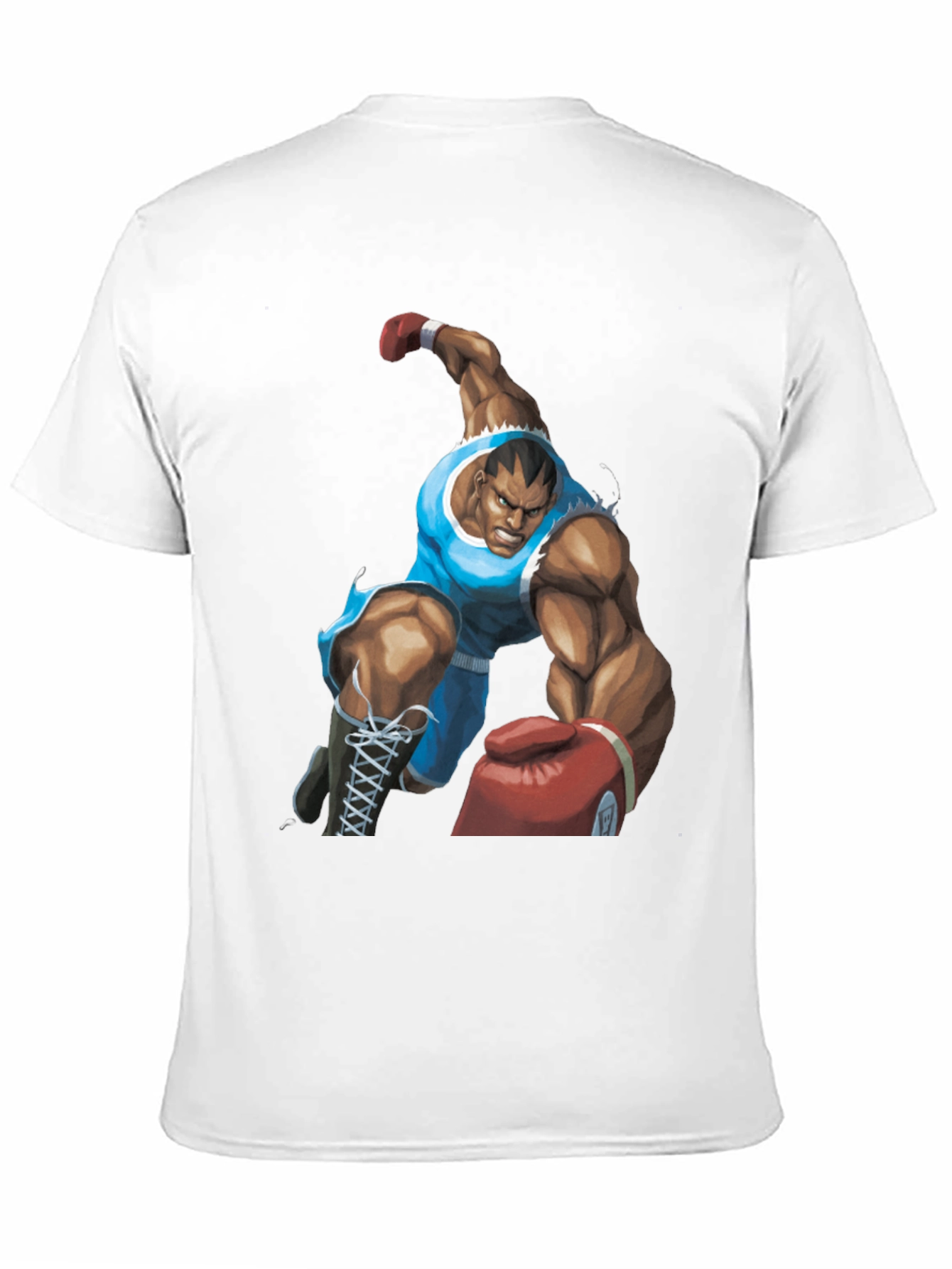 Bald Boxer Punch Out Style Black T-Shirt