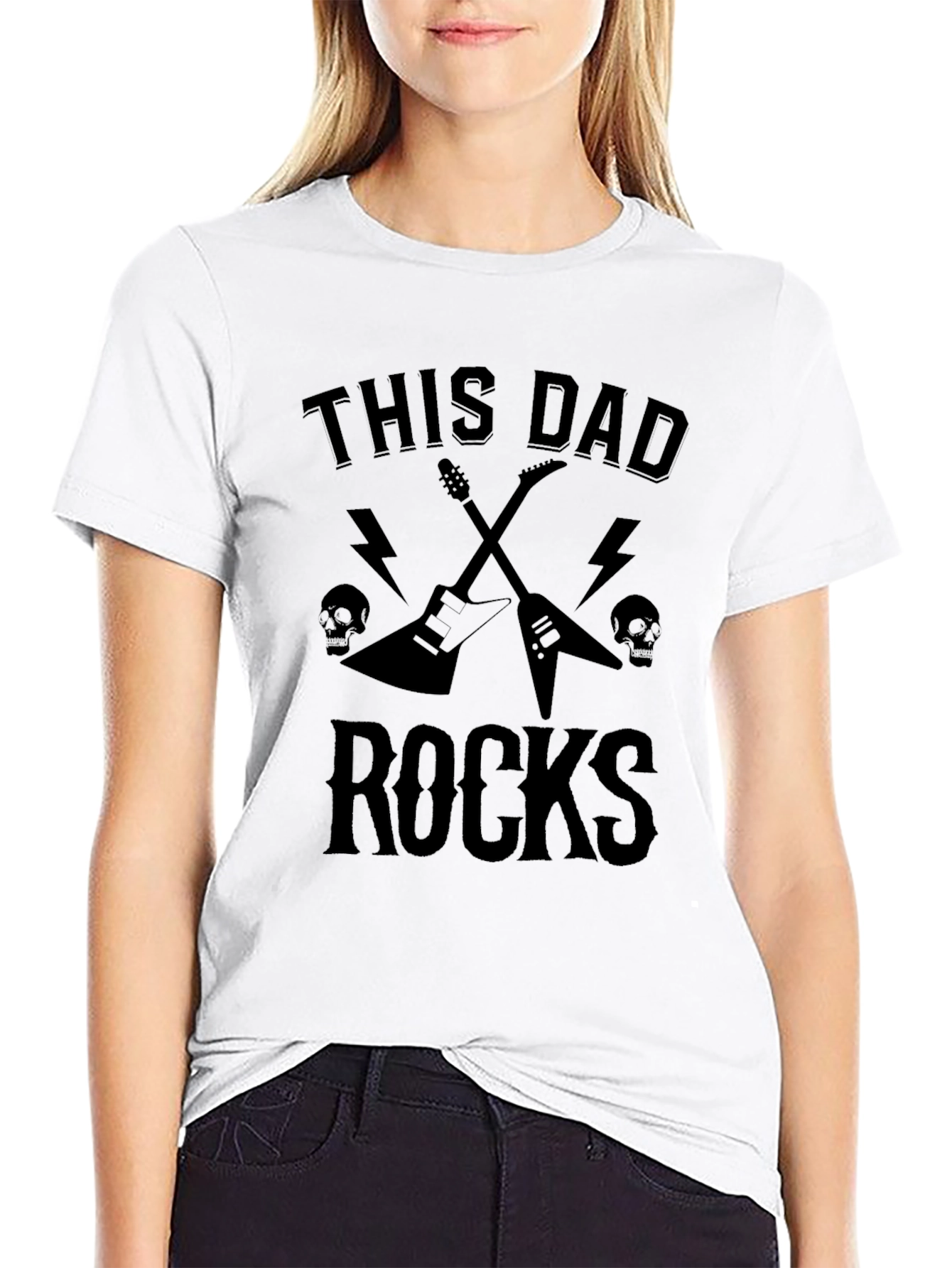 This Dad Rocks Black Graphic T-Shirt