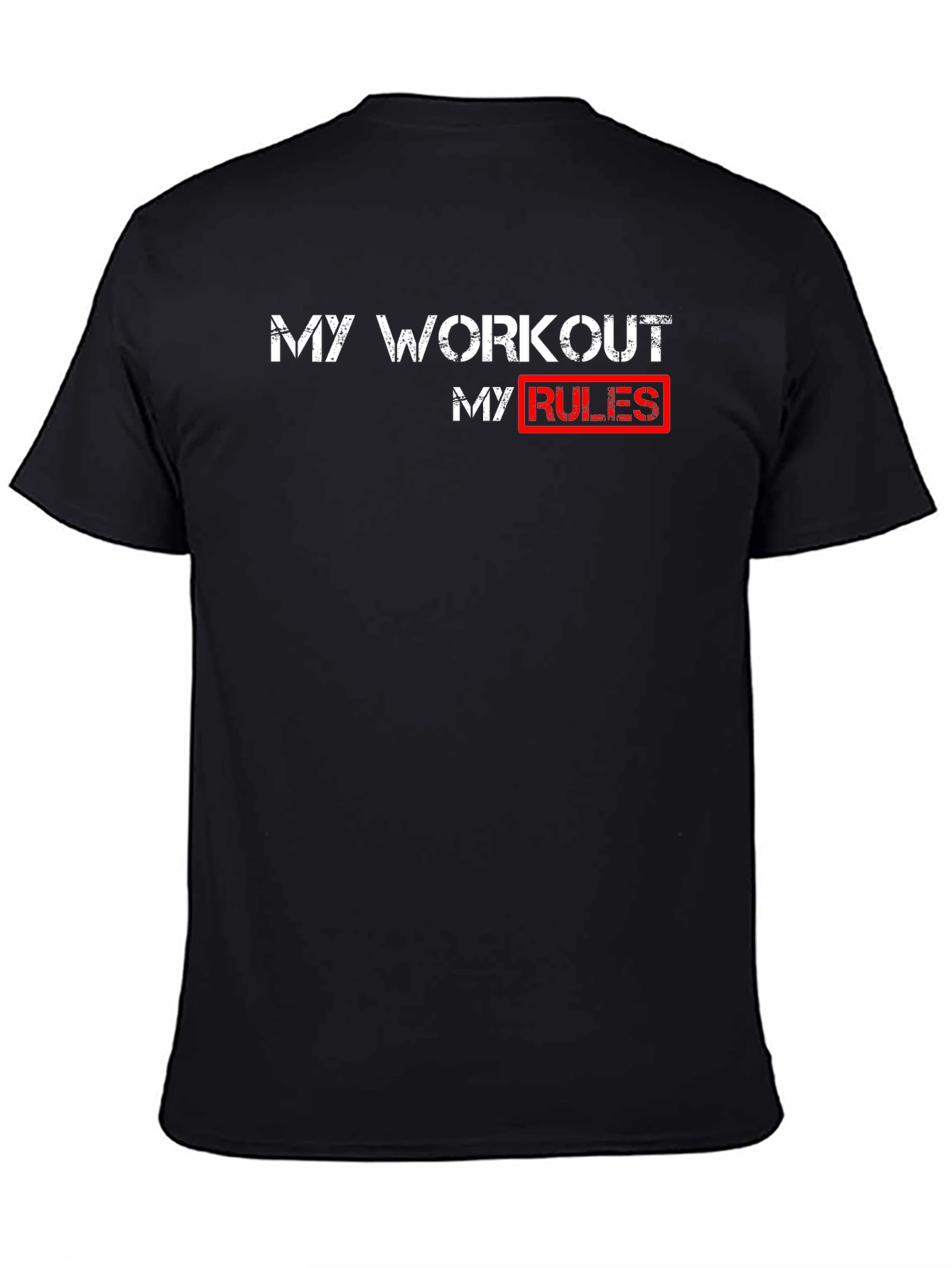 Workout Rules T-Shirt - Black Cotton Gym Tee