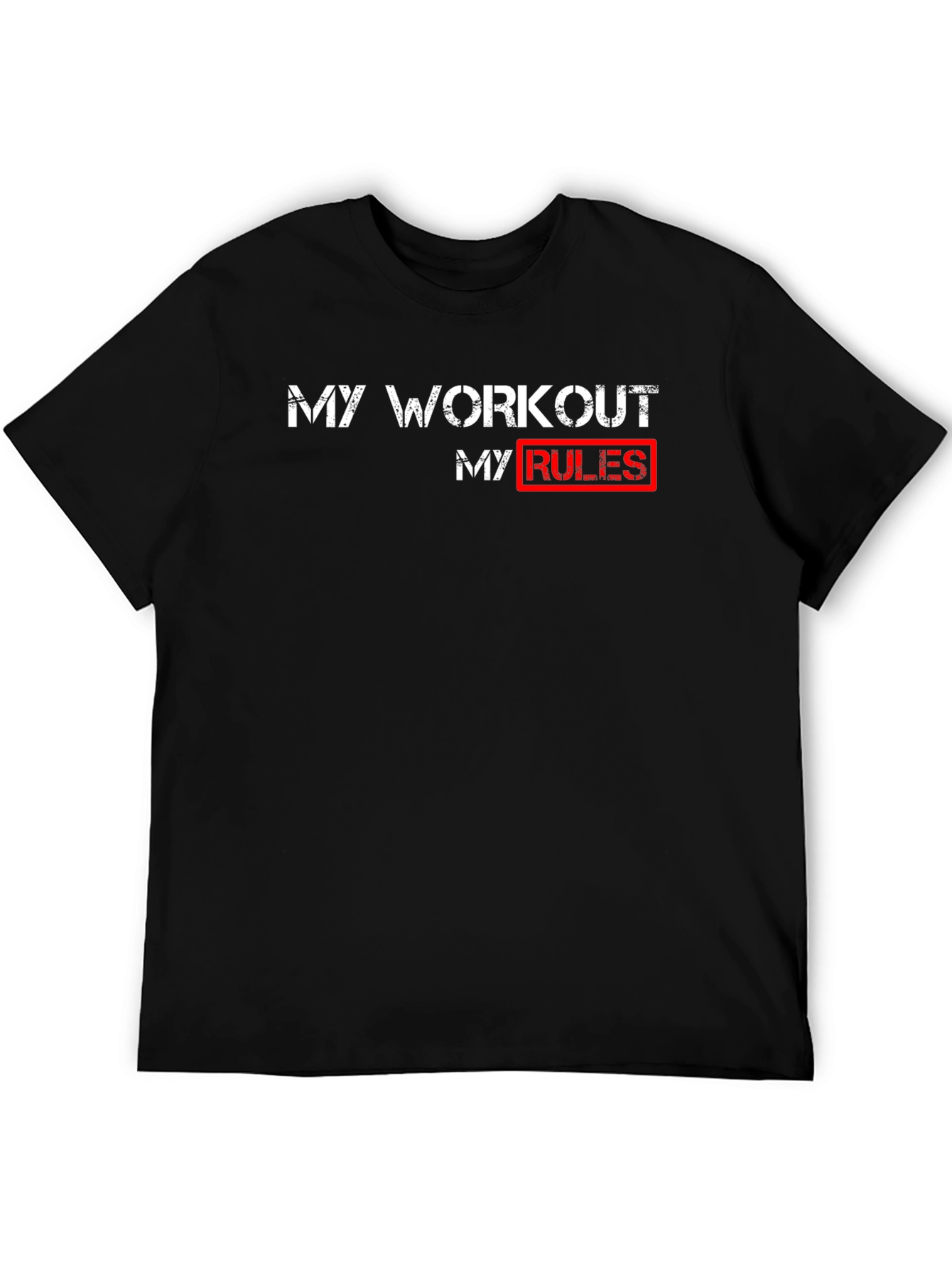 Workout Rules T-Shirt - Black Cotton Gym Tee