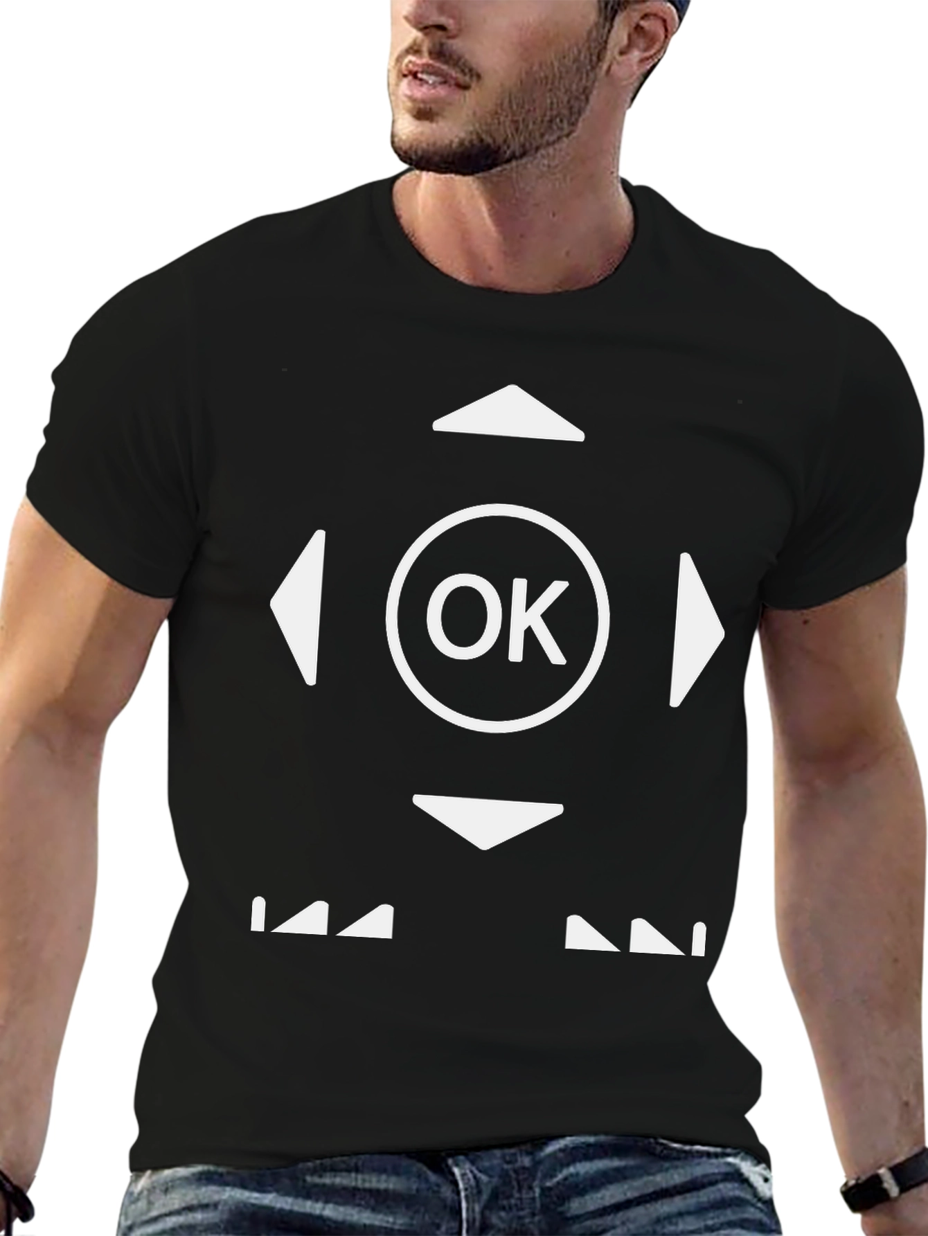 OK Controller Black T-Shirt - Novelty Gamer Tee