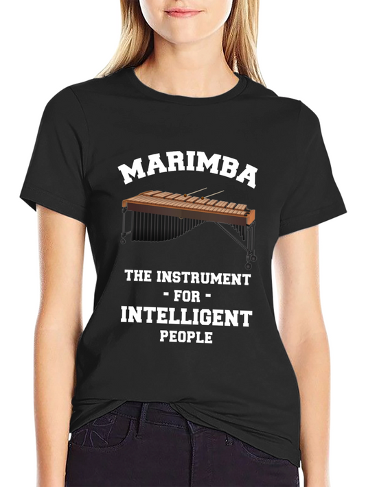 Marimba Instrument Intelligent People Black T-Shirt
