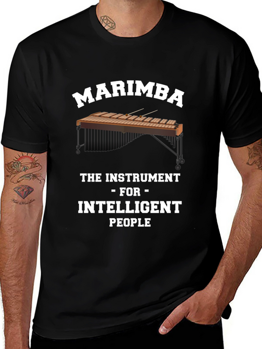 Marimba Instrument Intelligent People Black T-Shirt