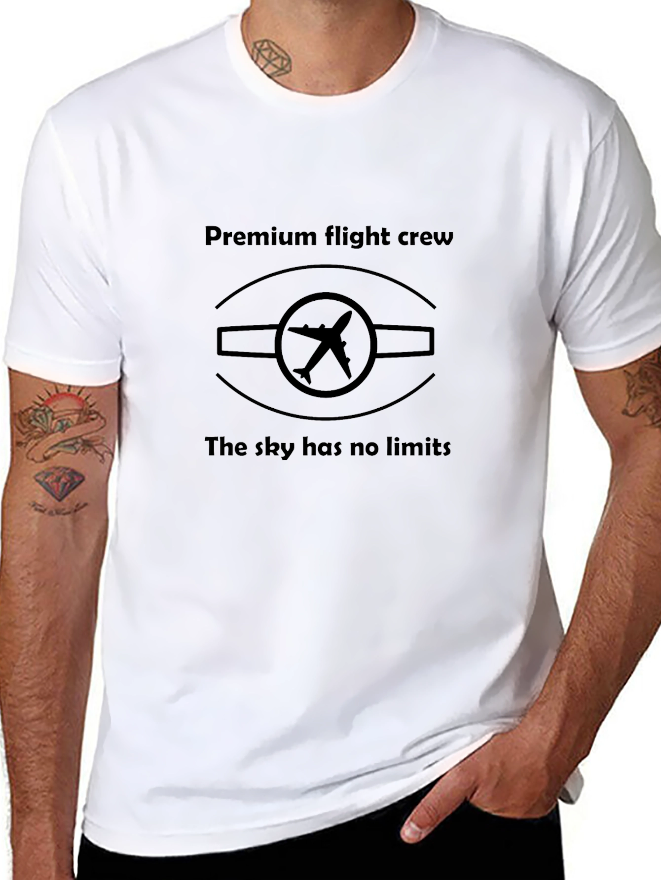 Premium Flight Crew T-Shirt - Skys the Limit Design