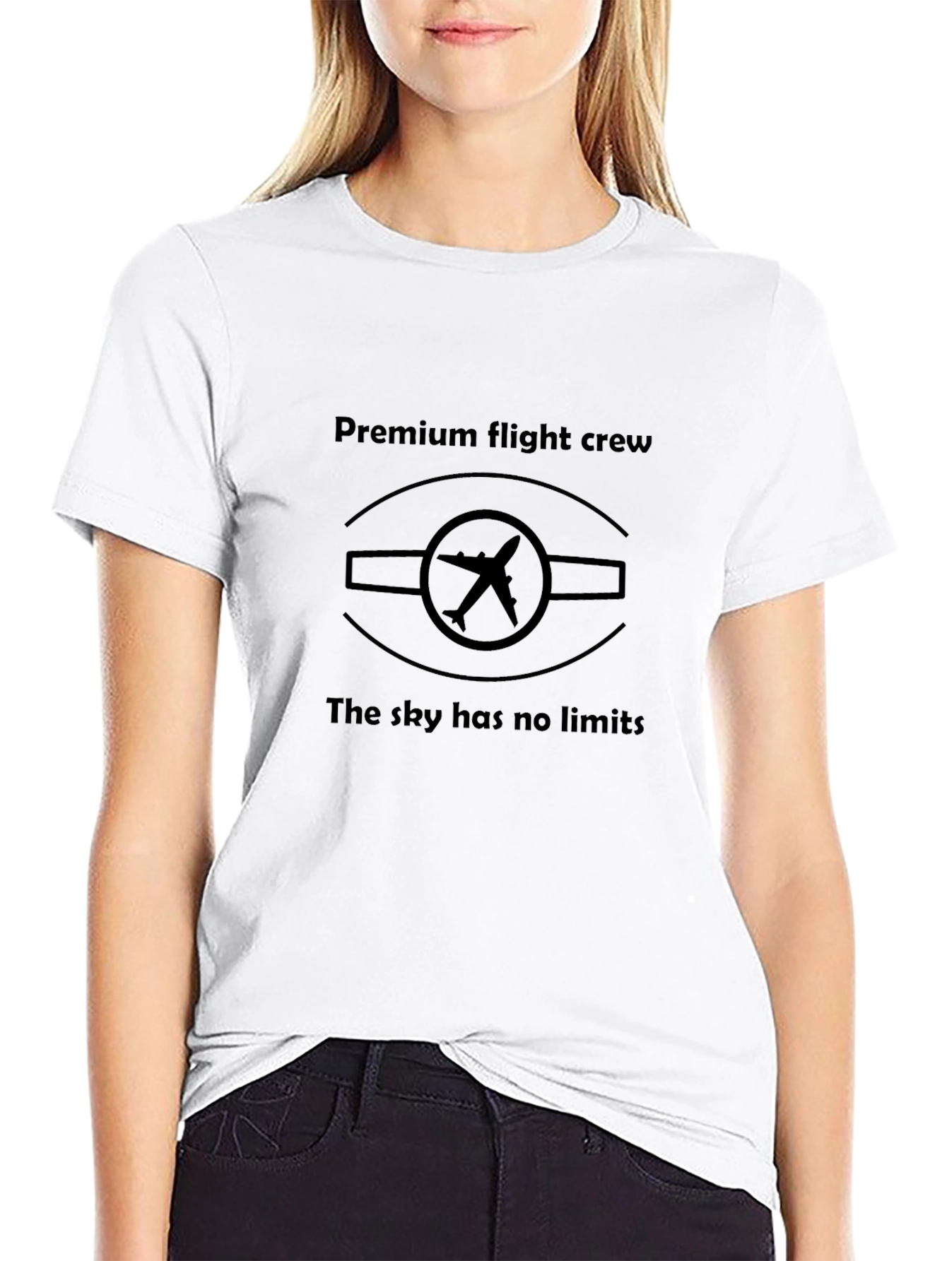 Premium Flight Crew T-Shirt - Skys the Limit Design