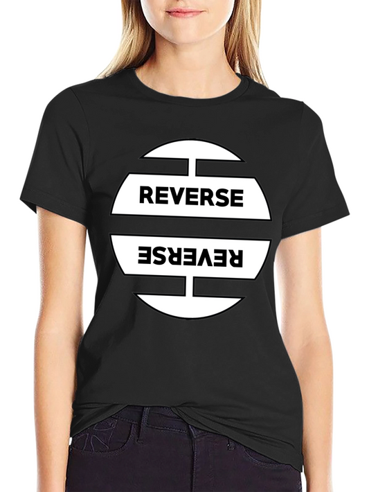 Reverse Graphic Print Black T-Shirt