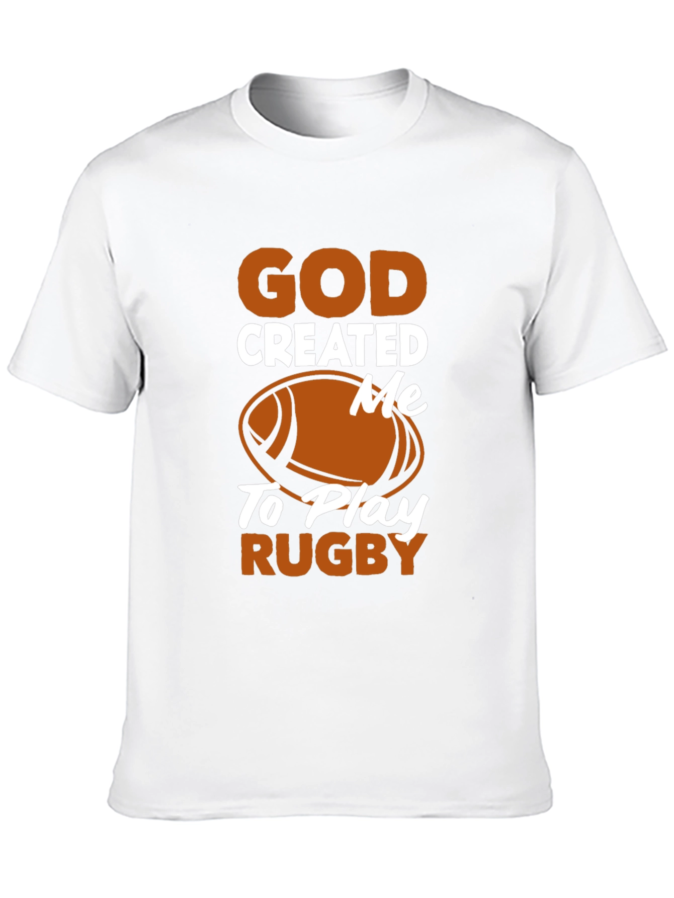 God Created Me to Play Rugby Black T-Shirt