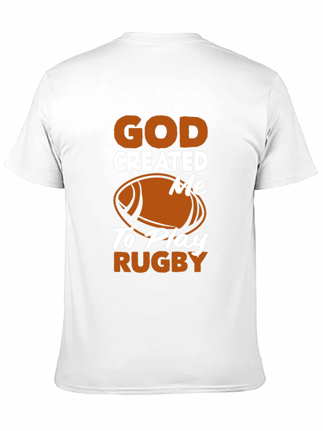 God Created Me to Play Rugby Black T-Shirt