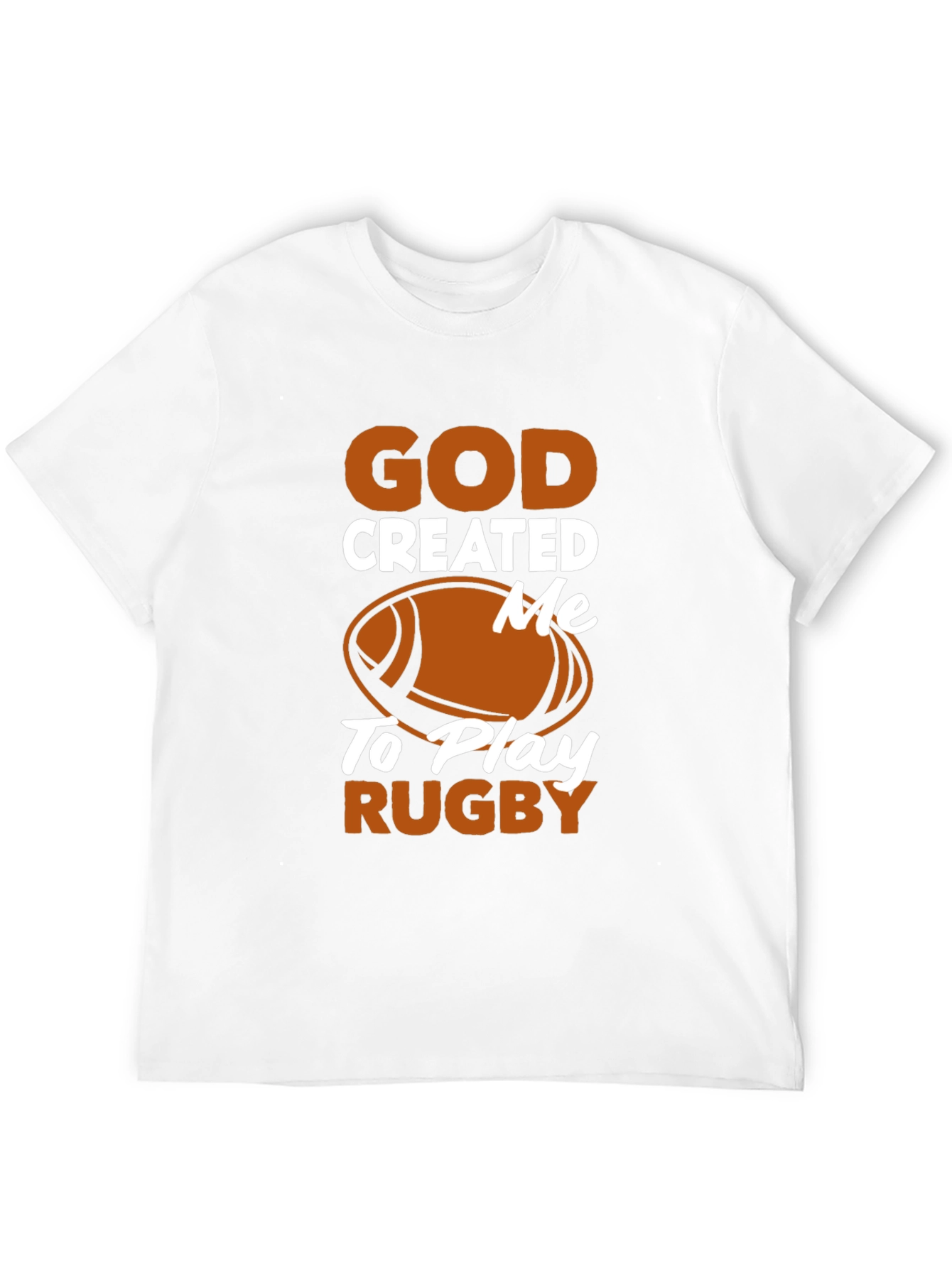 God Created Me to Play Rugby Black T-Shirt