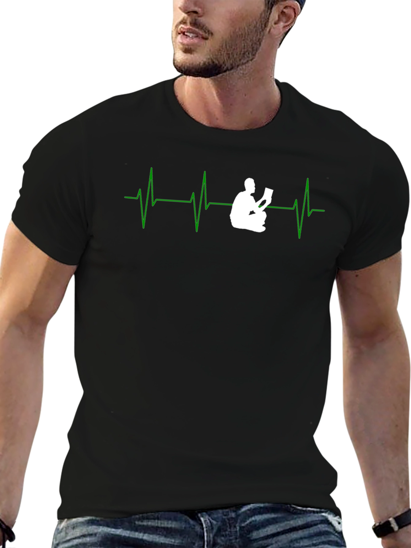 Book Lover Heartbeat Graphic T-Shirt