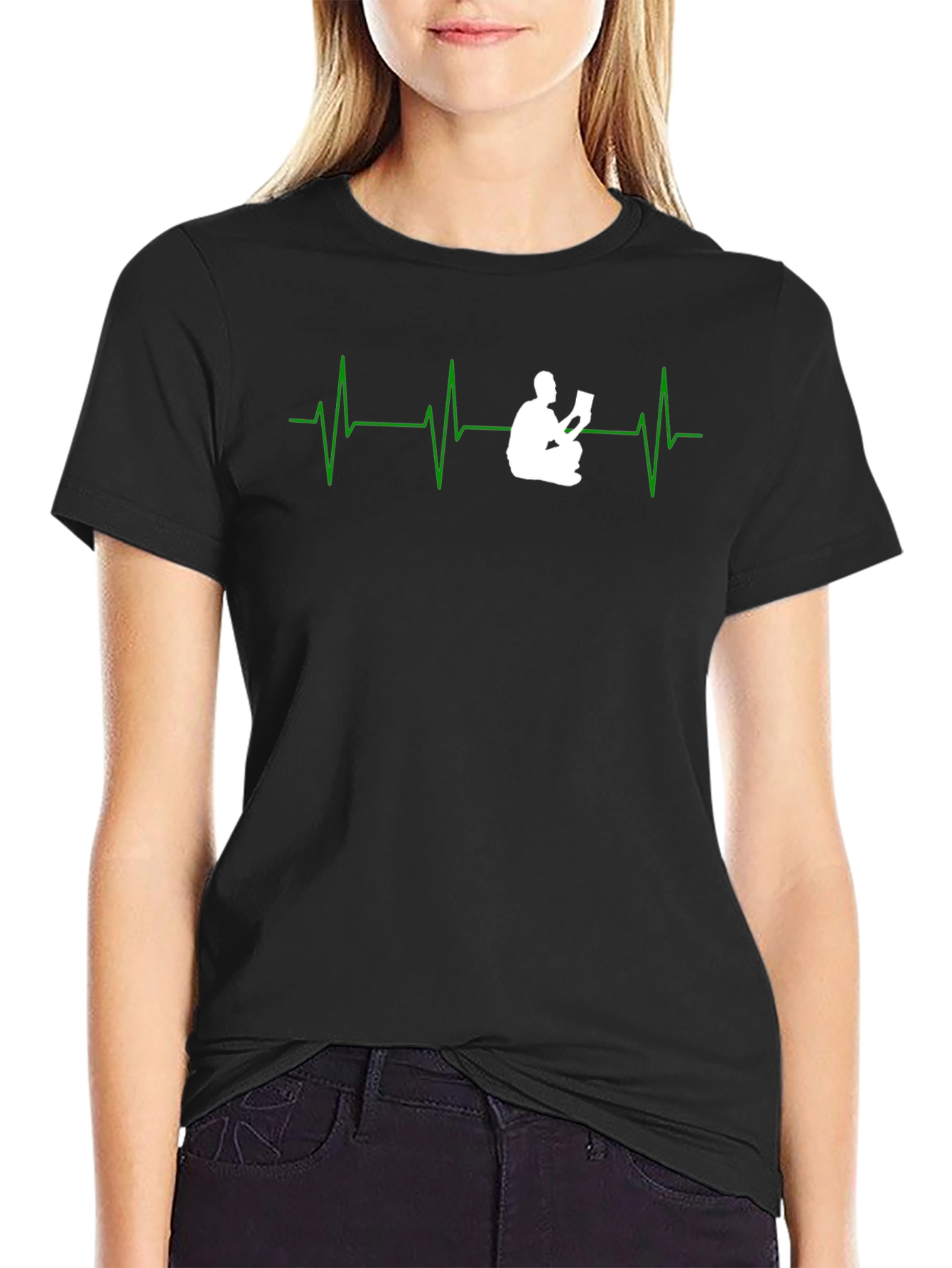 Book Lover Heartbeat Graphic T-Shirt