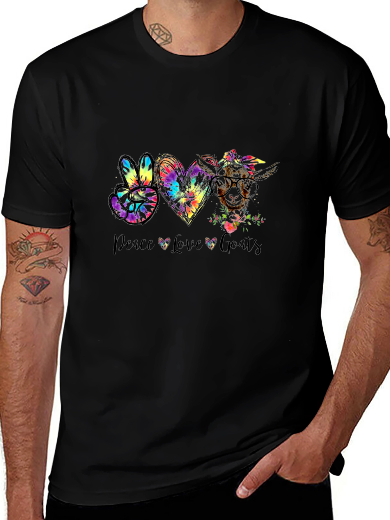Peace Love Goats Graphic T-Shirt
