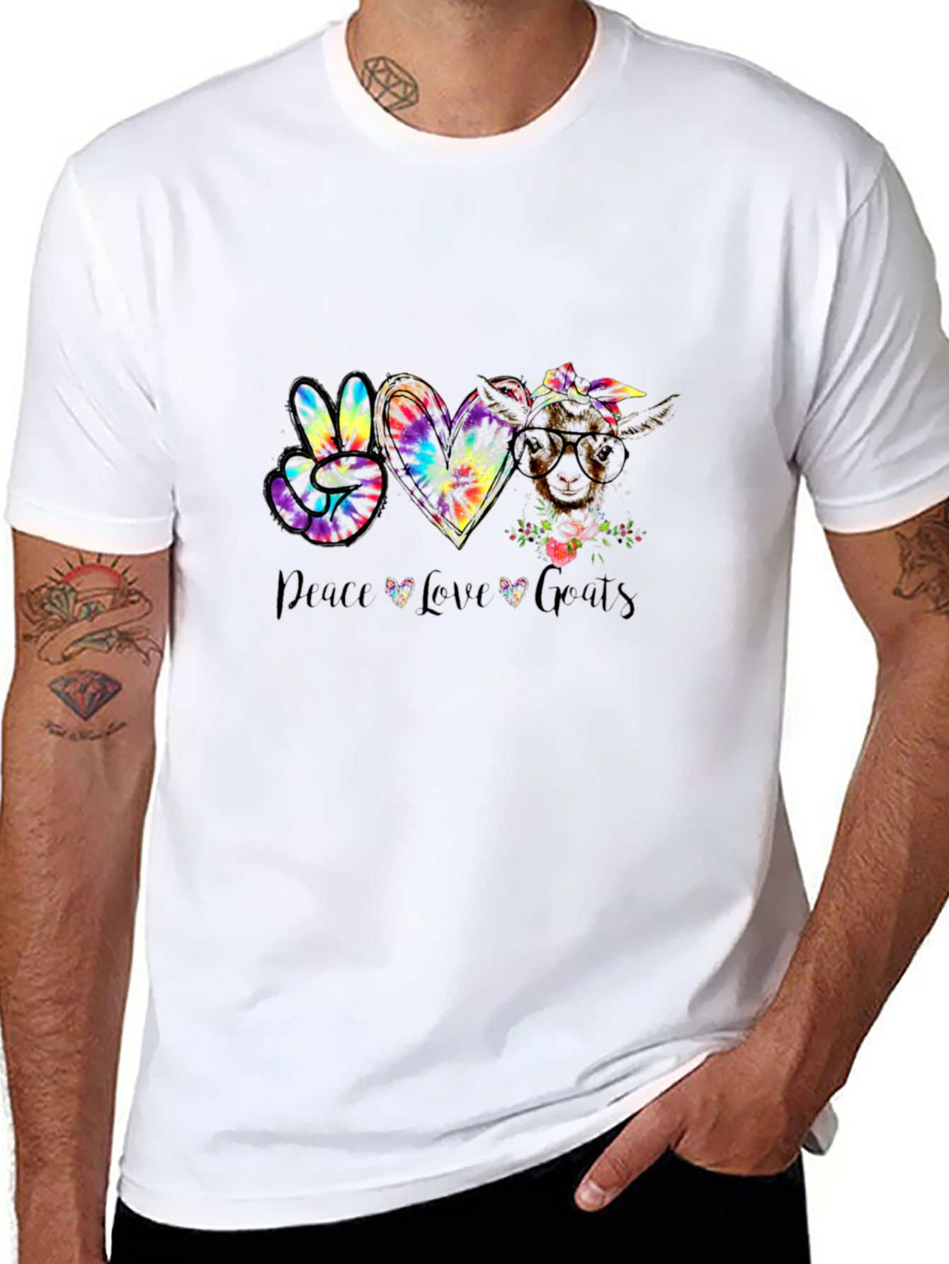 Peace Love Goats Graphic T-Shirt