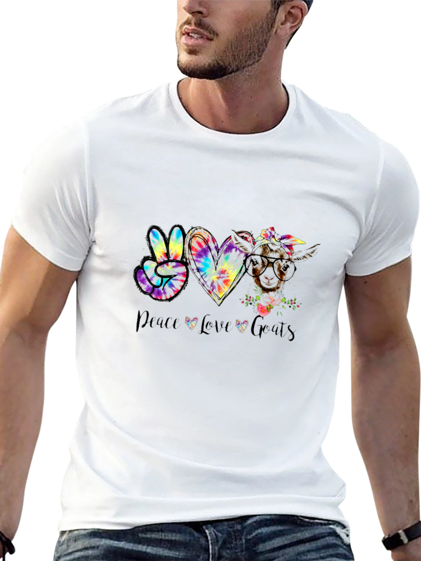 Peace Love Goats Graphic T-Shirt