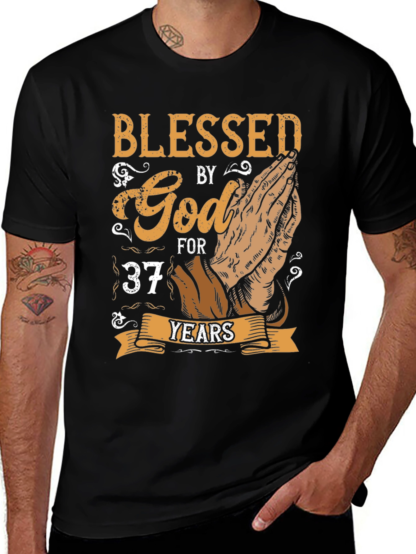 Blessed by God Graphic Tee - 37 Years
