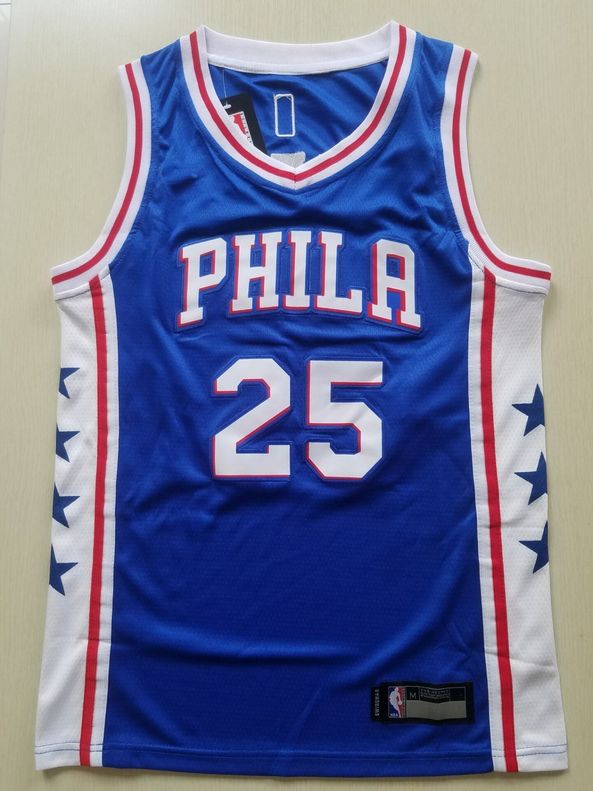 Men's Philadelphia 76ers Ben Simmons #25 Blue Fast Break Replica Jerseys
