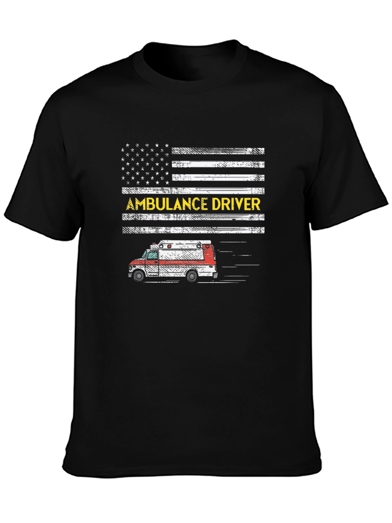 Ambulance Driver Graphic T-Shirt - Patriotic Design
