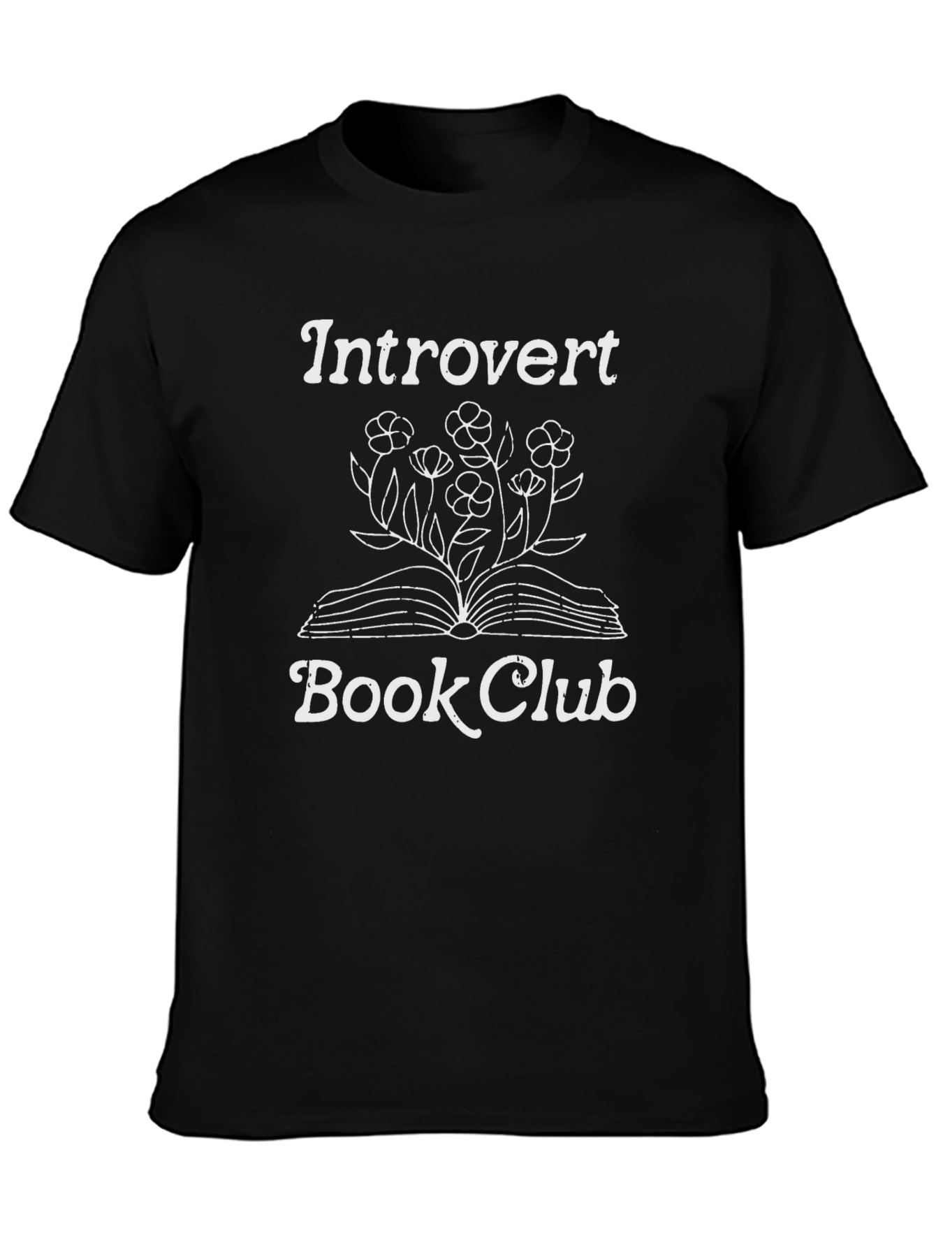 Introvert Book Club T-Shirt: Floral Book Design