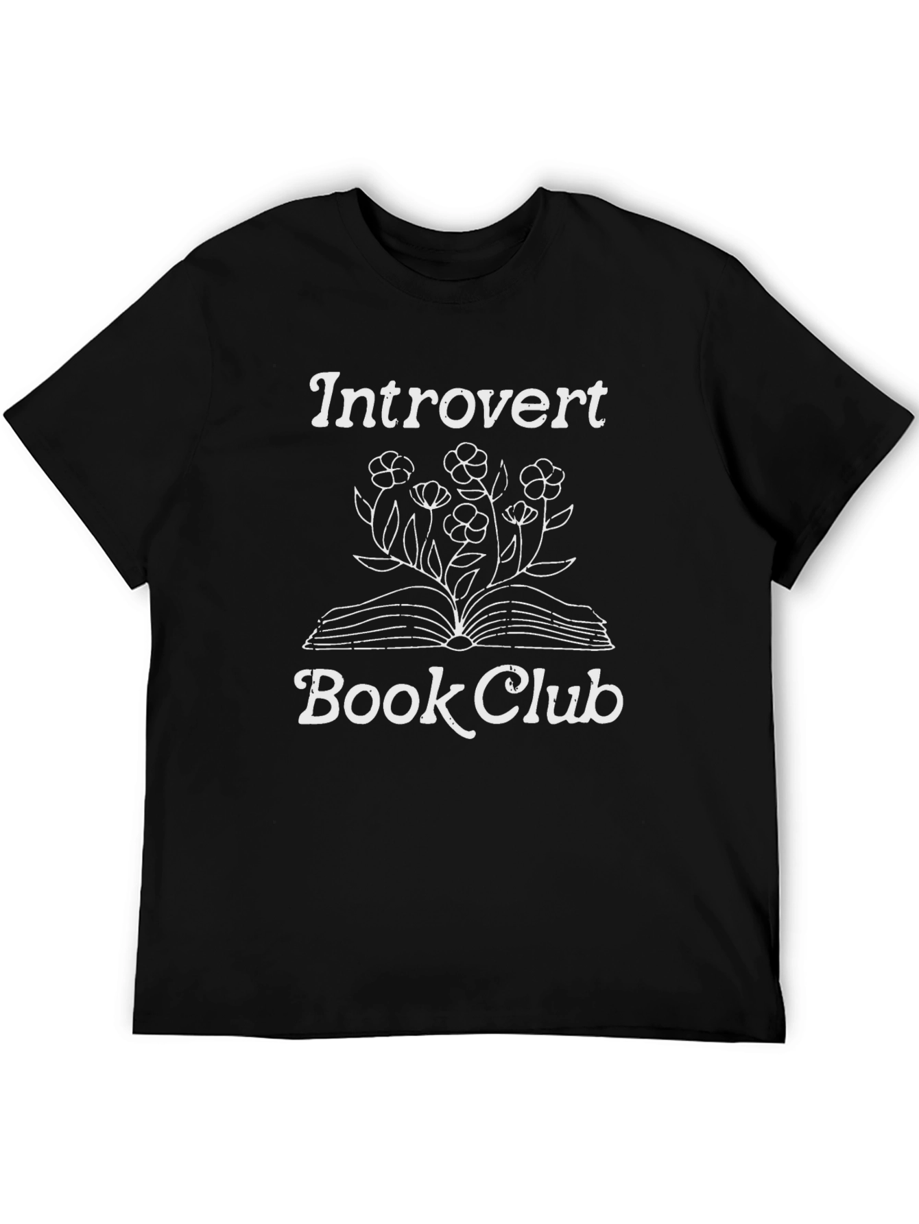 Introvert Book Club T-Shirt: Floral Book Design