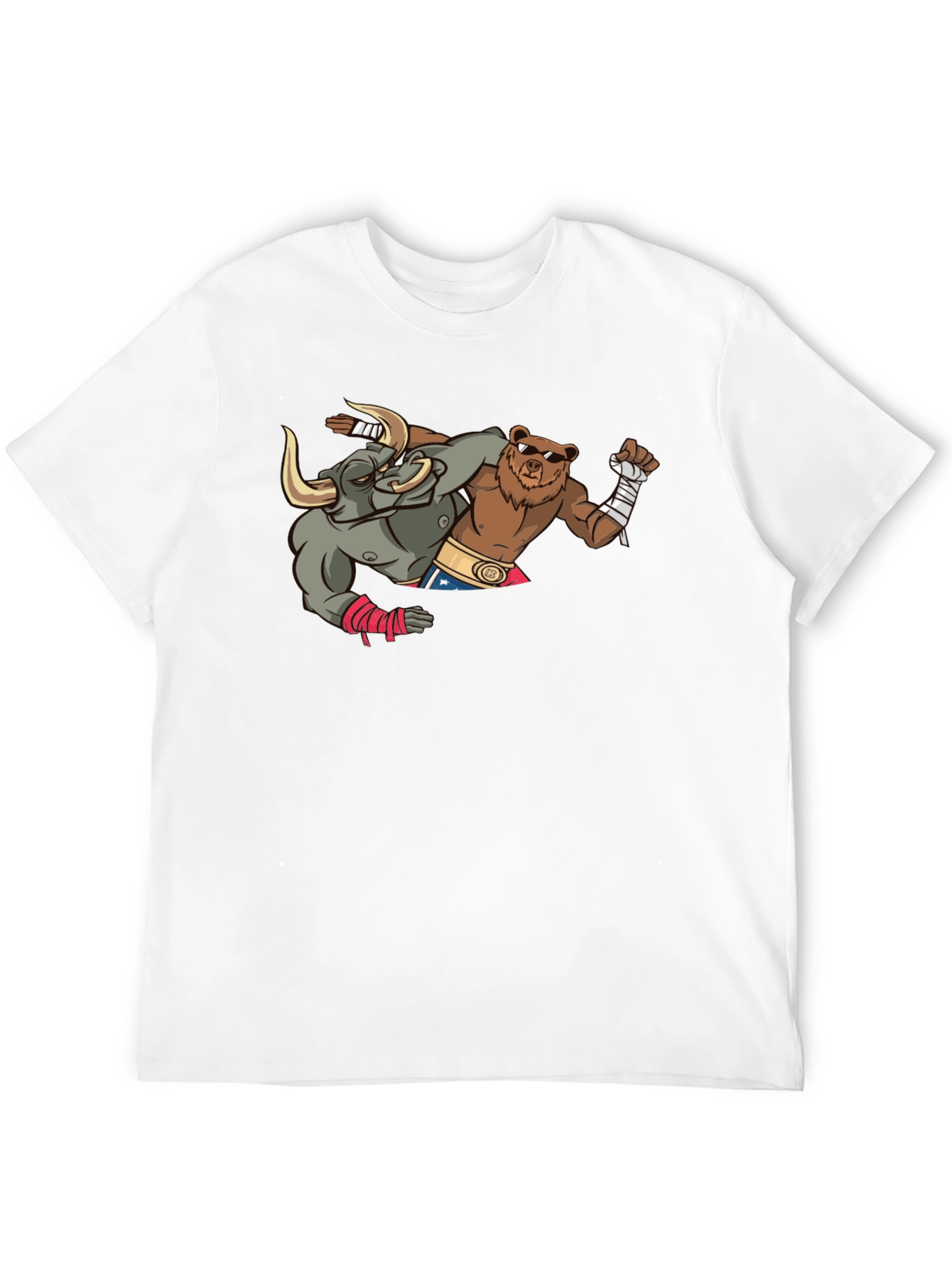 Boxing Bull and Bear Graphic T-Shirt