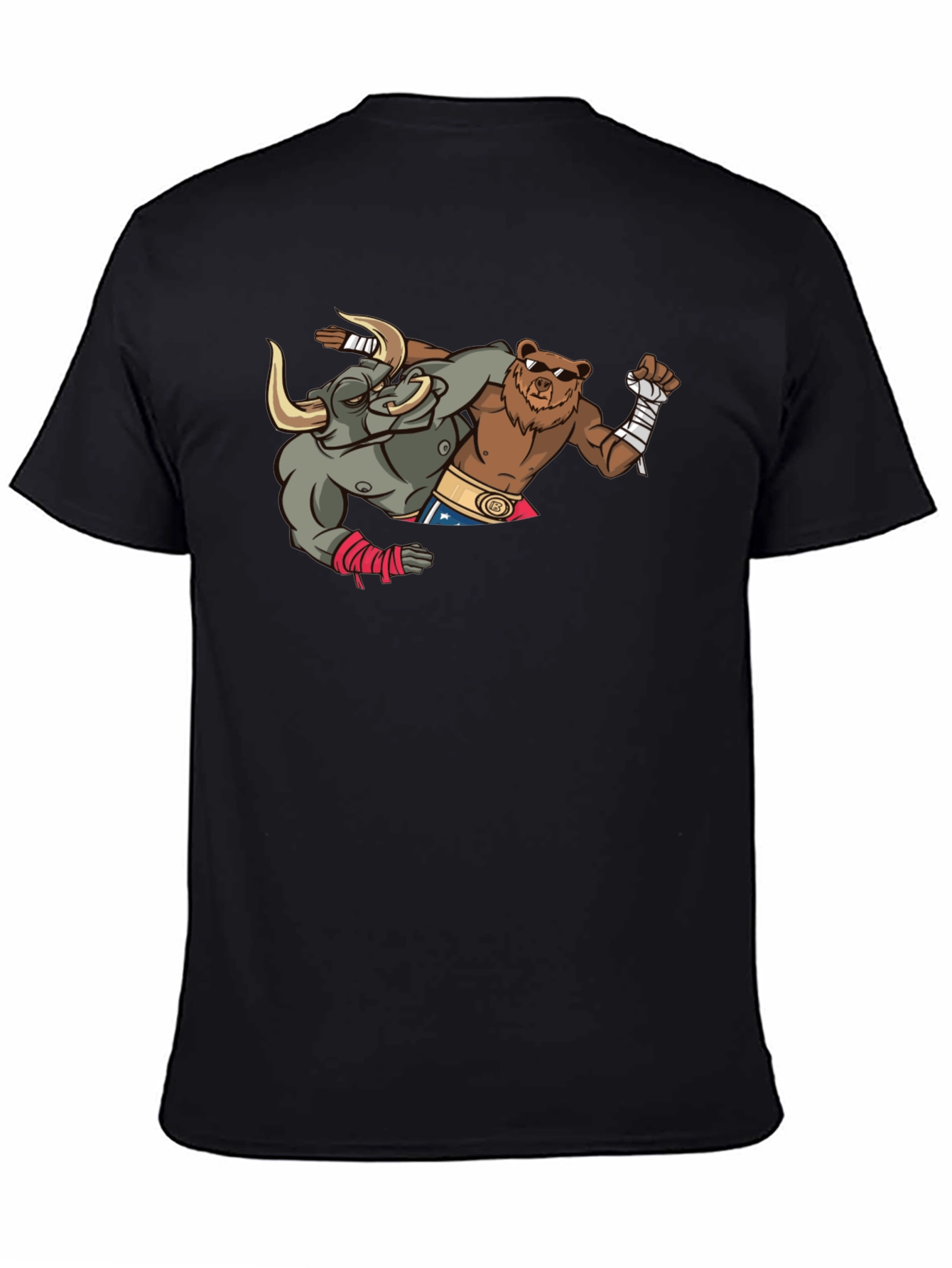 Boxing Bull and Bear Graphic T-Shirt