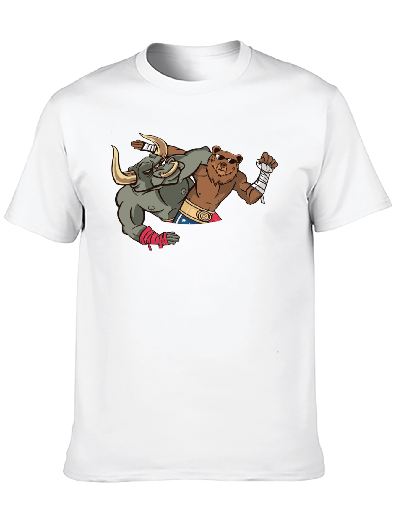 Boxing Bull and Bear Graphic T-Shirt