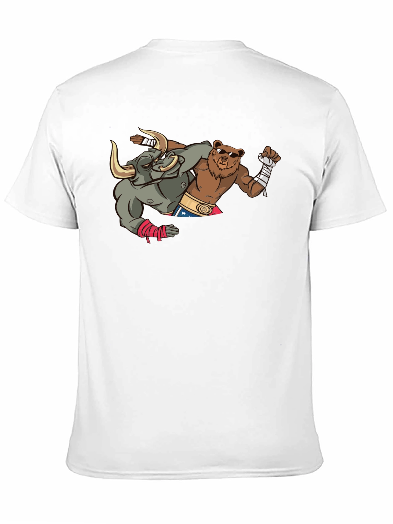Boxing Bull and Bear Graphic T-Shirt