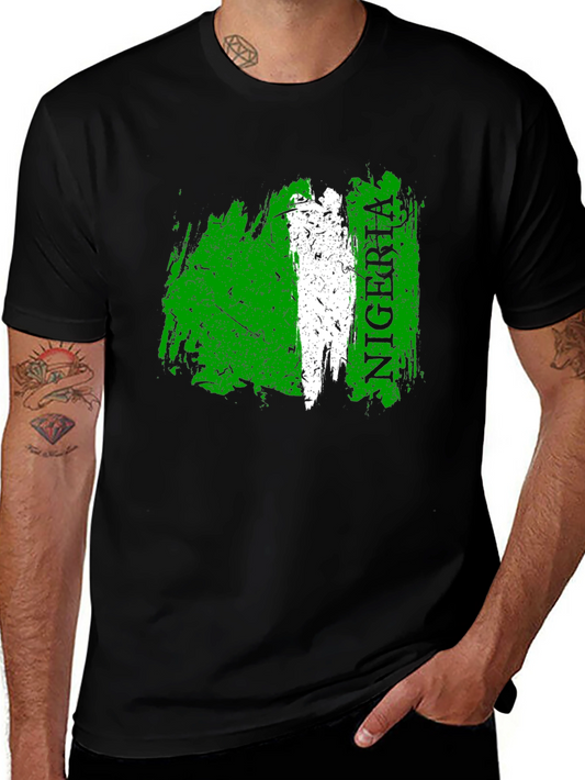 Nigeria Flag T-Shirt - Distressed Style