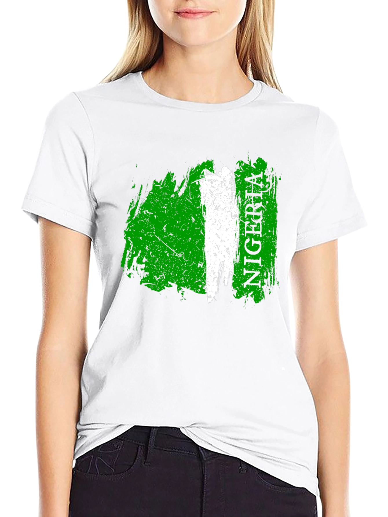 Nigeria Flag T-Shirt - Distressed Style