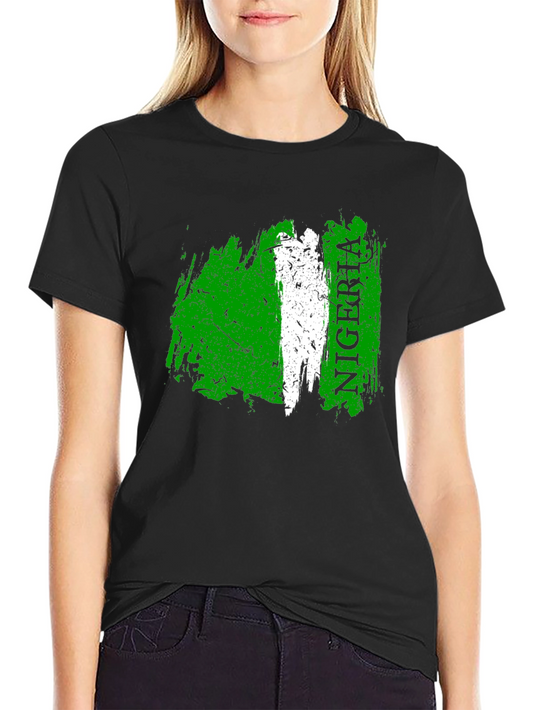 Nigeria Flag T-Shirt - Distressed Style