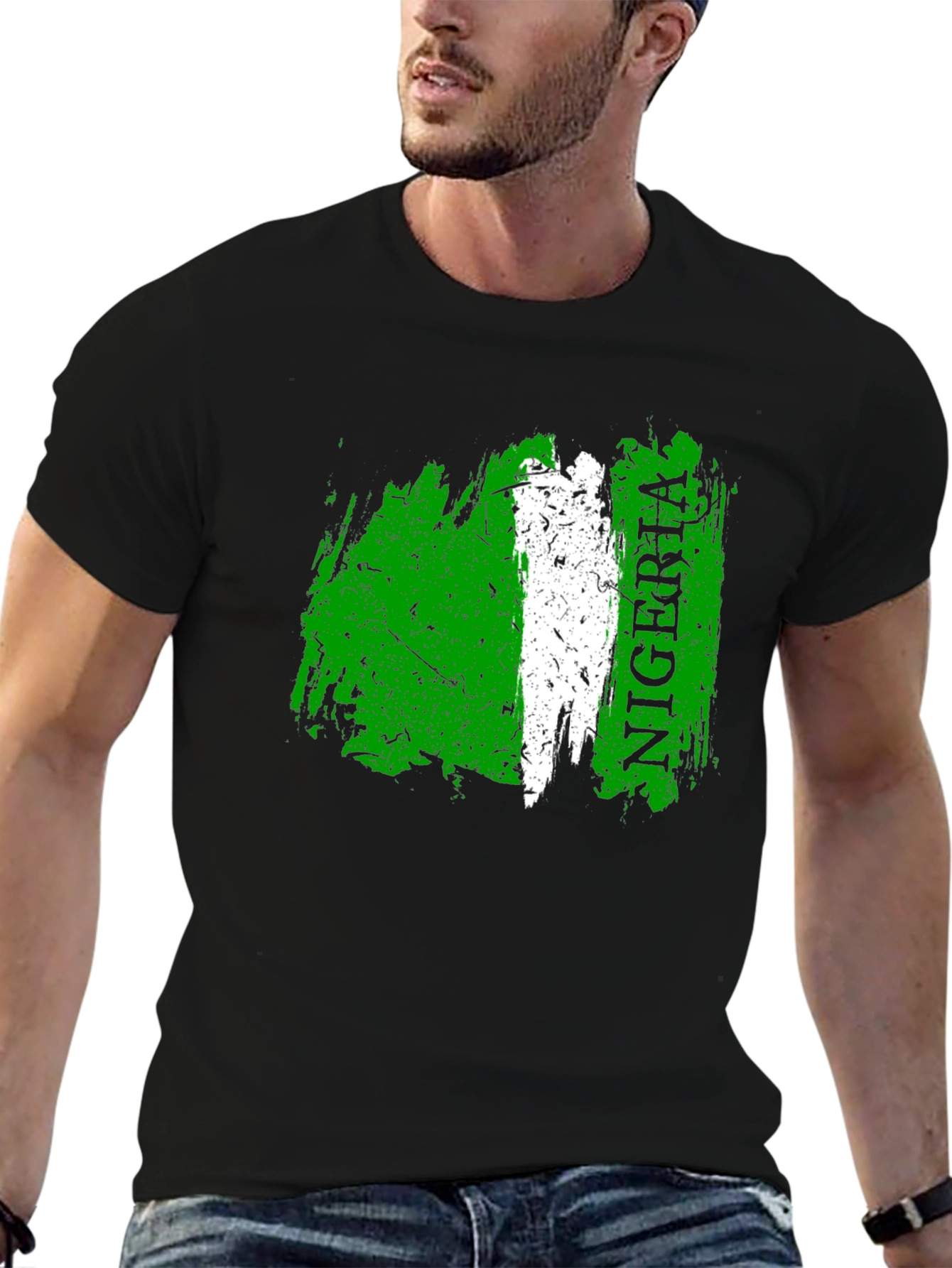 Nigeria Flag T-Shirt - Distressed Style