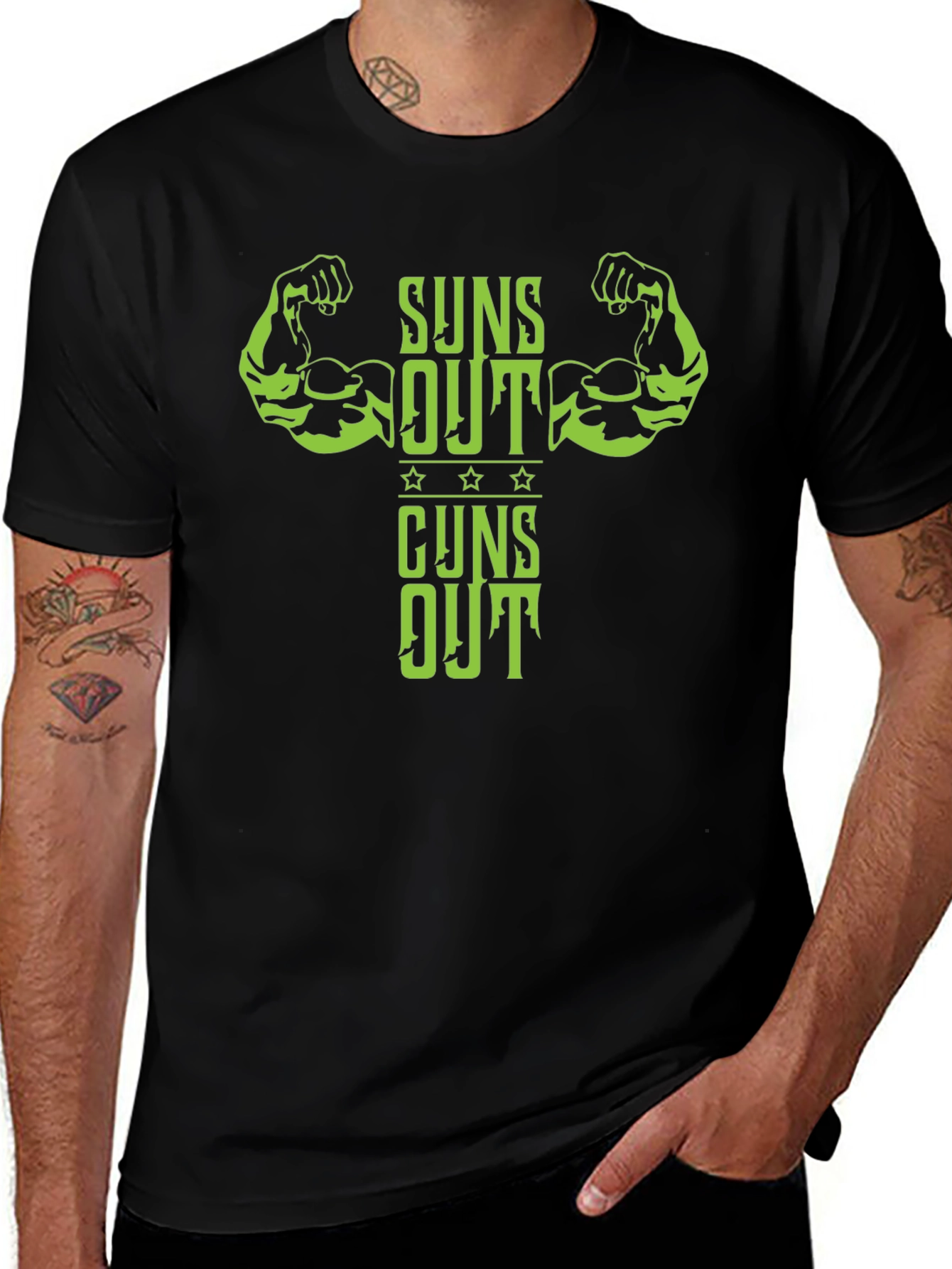 Suns Out Guns Out Mens T-Shirt